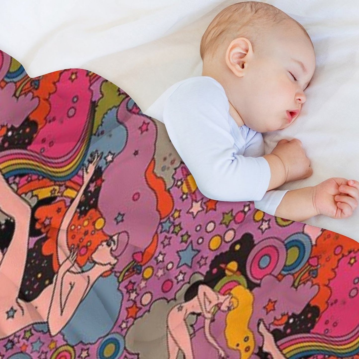 PINK SPACE VIOLET GIRLS Wrinkle-free Throw Blanket