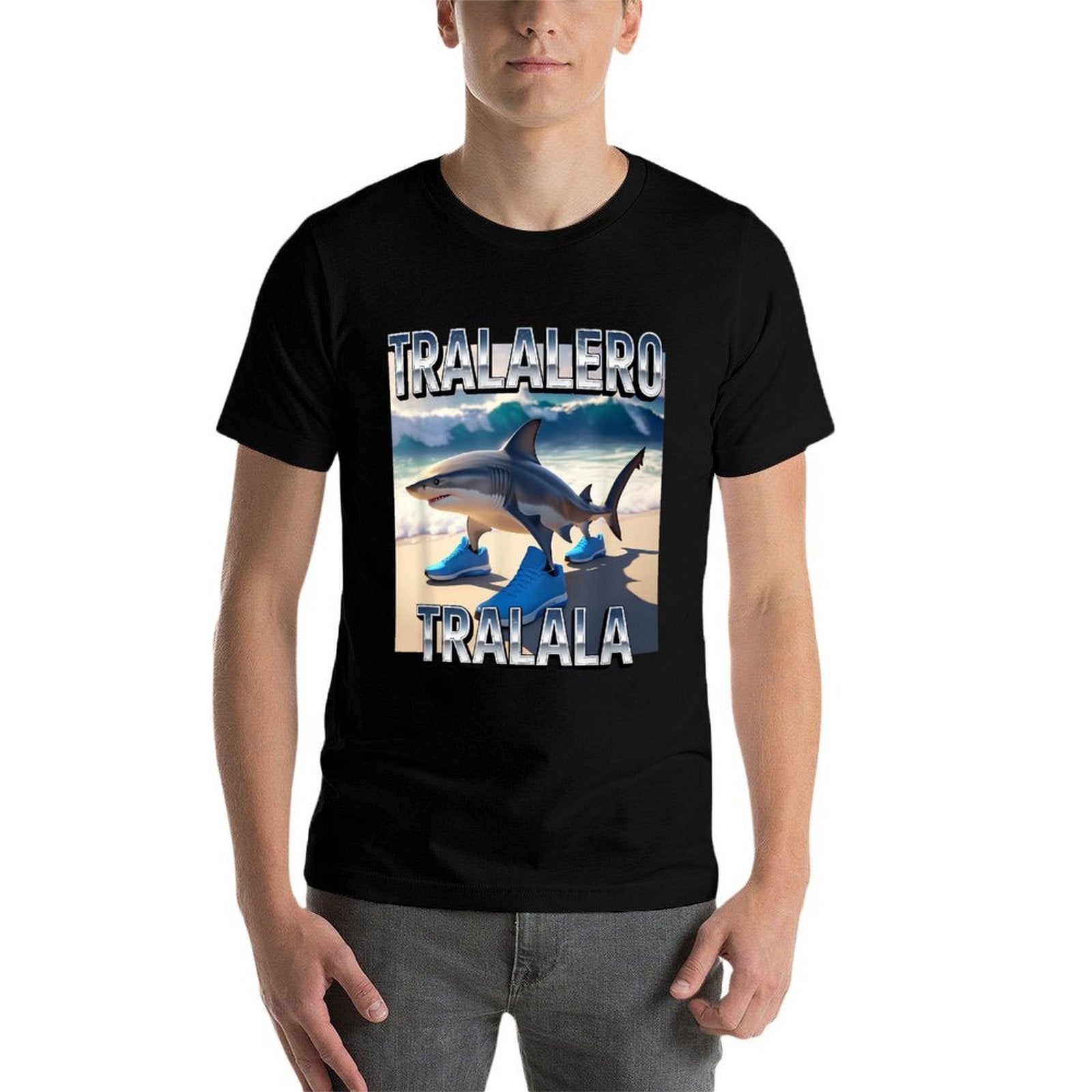 Tralalero Tralala Shark Meme, Funny Italian Brainrot Meme  Eco-friendly Material T-Shirt