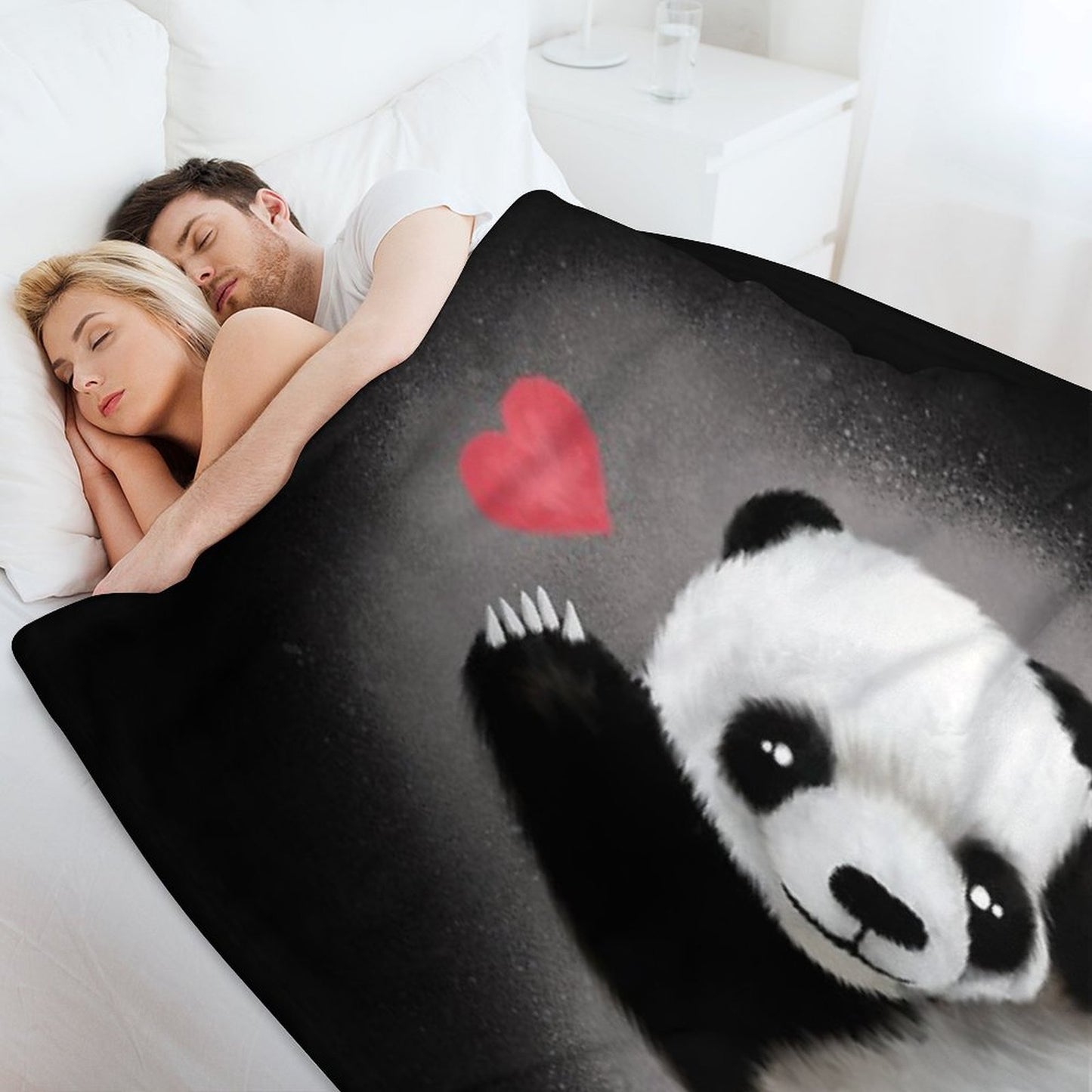 Panda Love Machine-washable Throw Blanket
