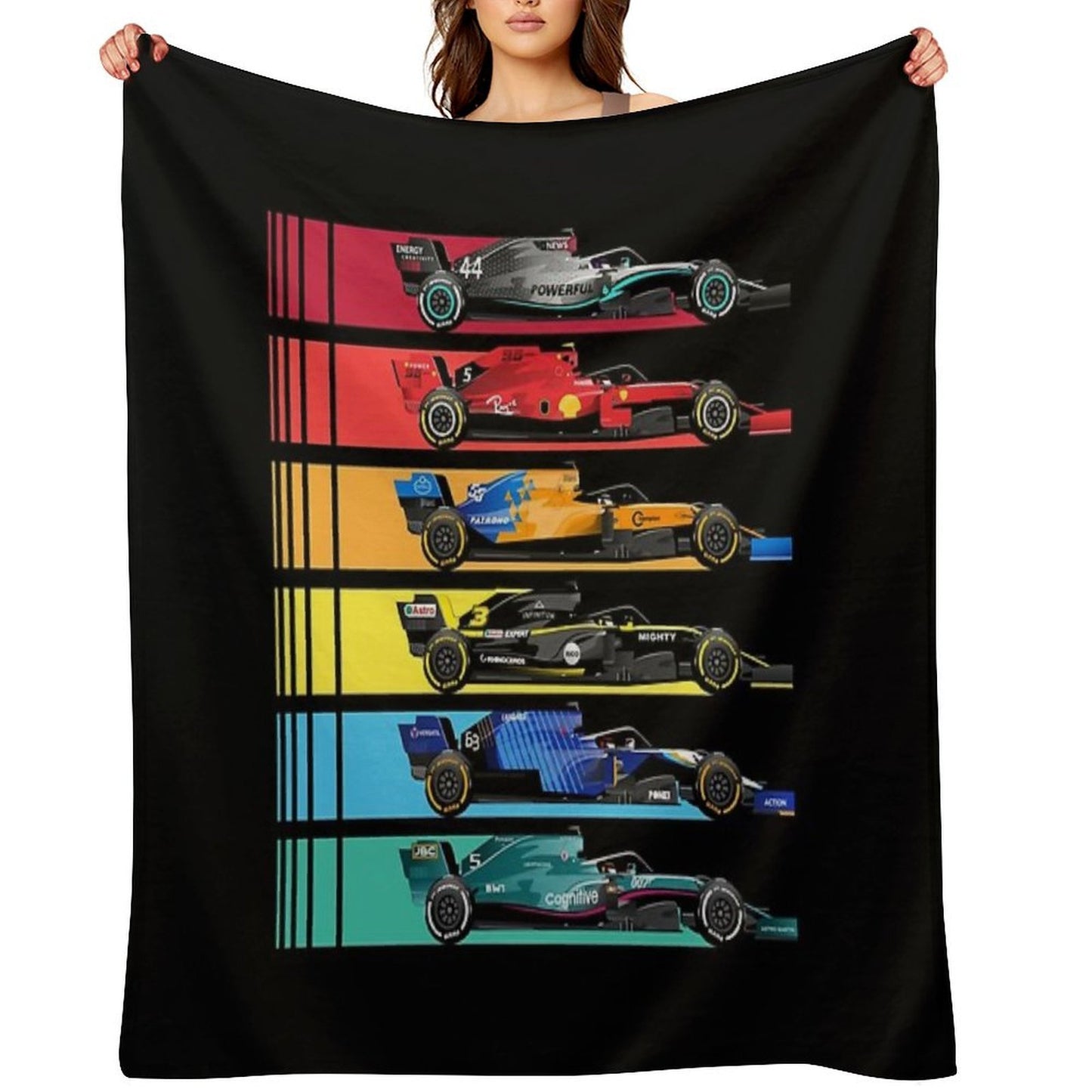 Formula Racing Cars 2023 Machine-washable Throw Blanket