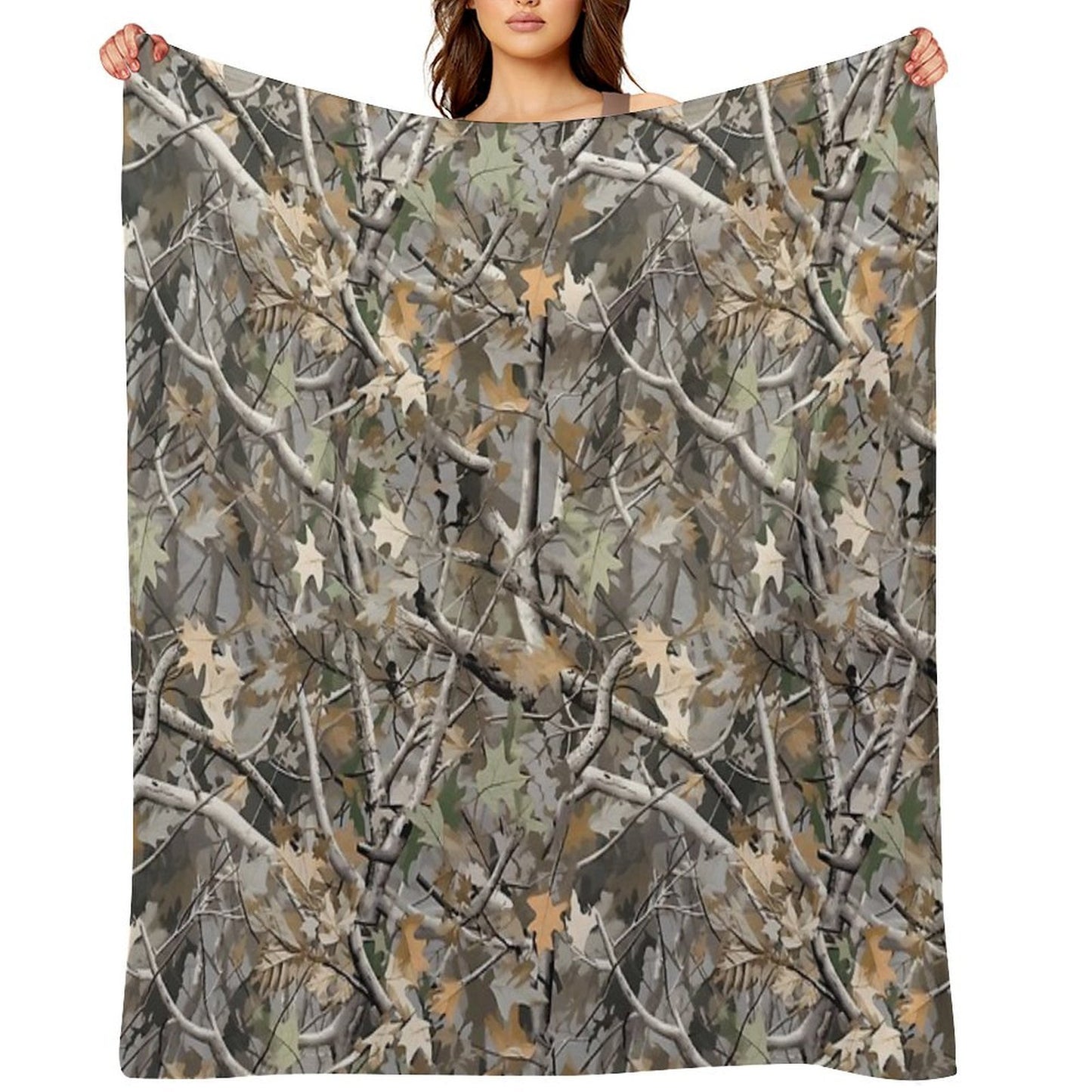 Camouflage Reel Tree Pattern Designs Versatility Throw Blanket