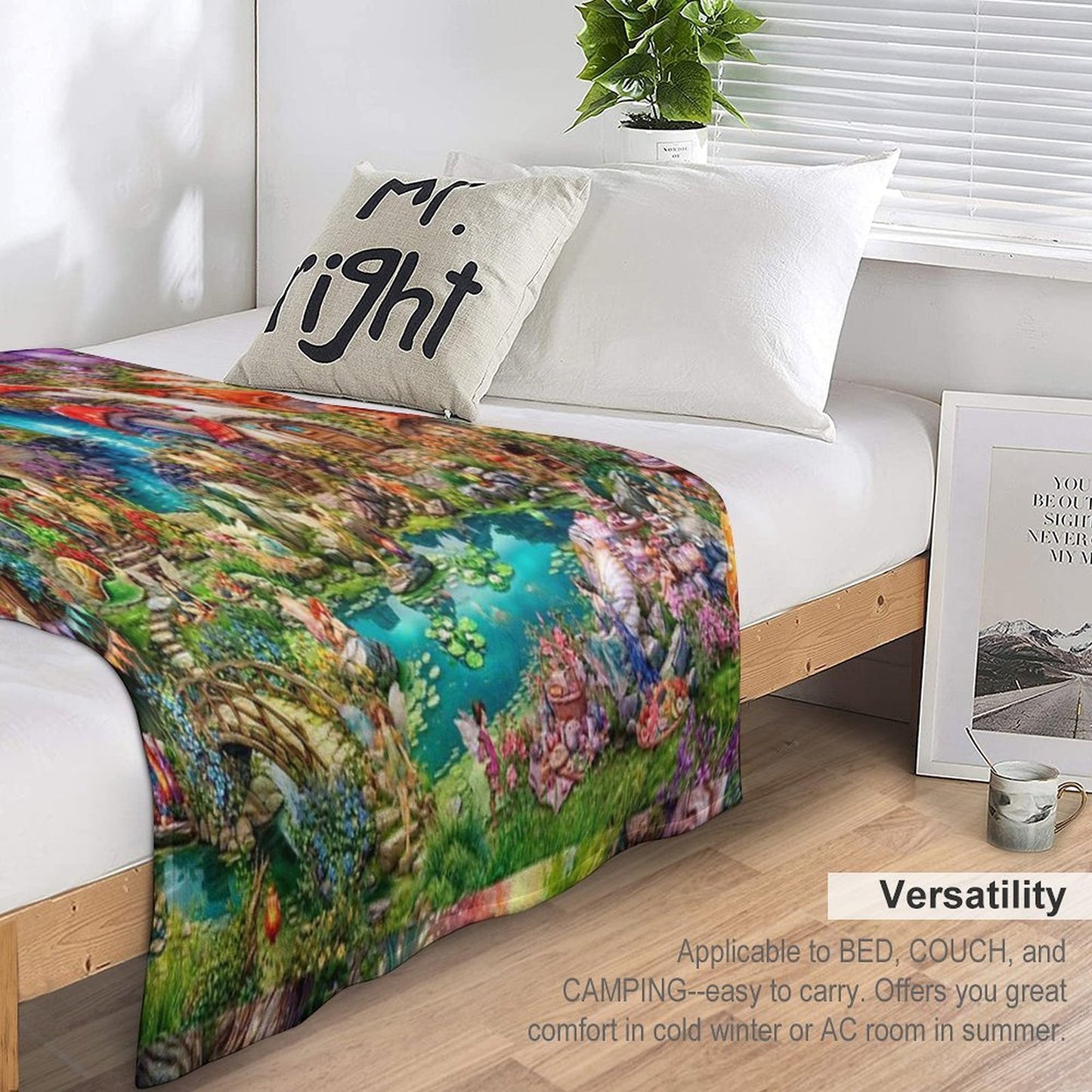 Merry Mushroom Village Picnic All-season Throw Blanket