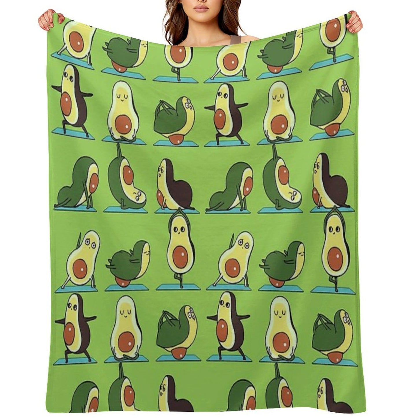 Avocado Yoga Wrinkle-free Throw Blanket