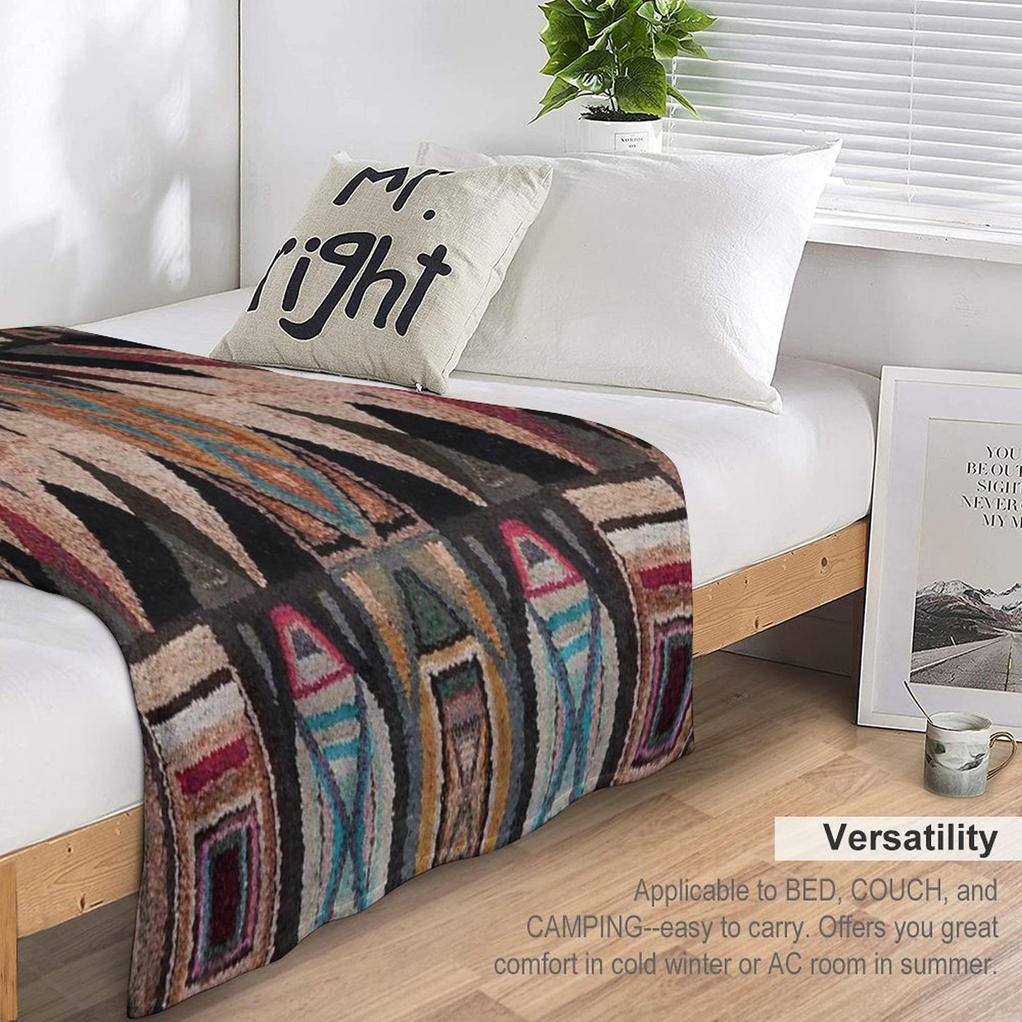 Abstract Bohemian Design Durable Throw Blanket