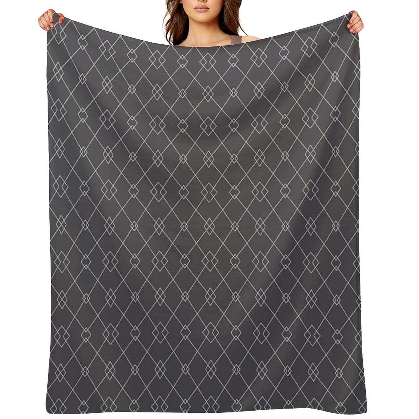 Geometric Pattern Zig Zag Grey 2 Premium Throw Blanket