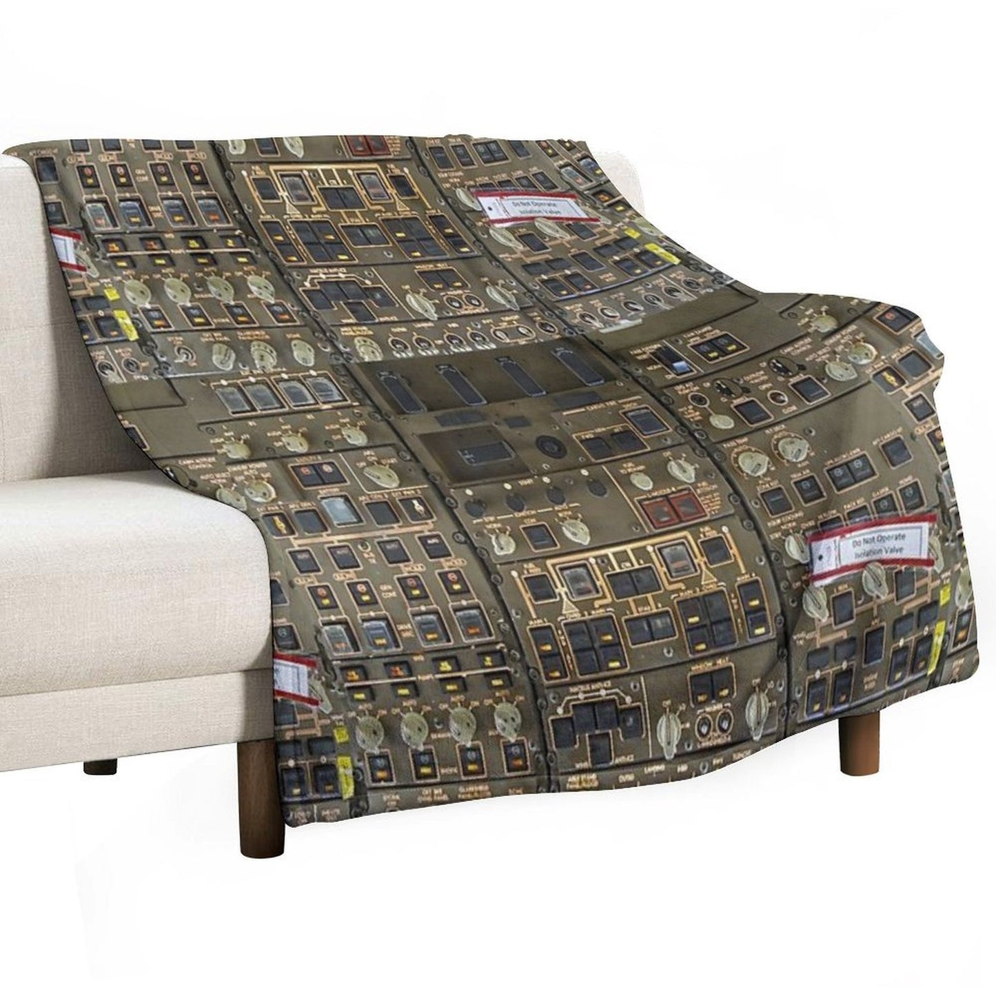 Boeing 747 Overhead Panel Cockpit Premium Throw Blanket