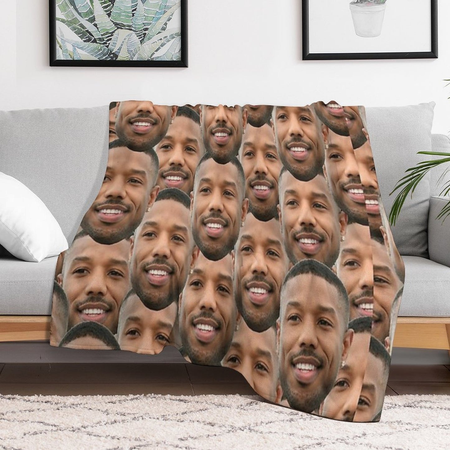 Michael B Jordan Heads Lightweight Throw Blanket