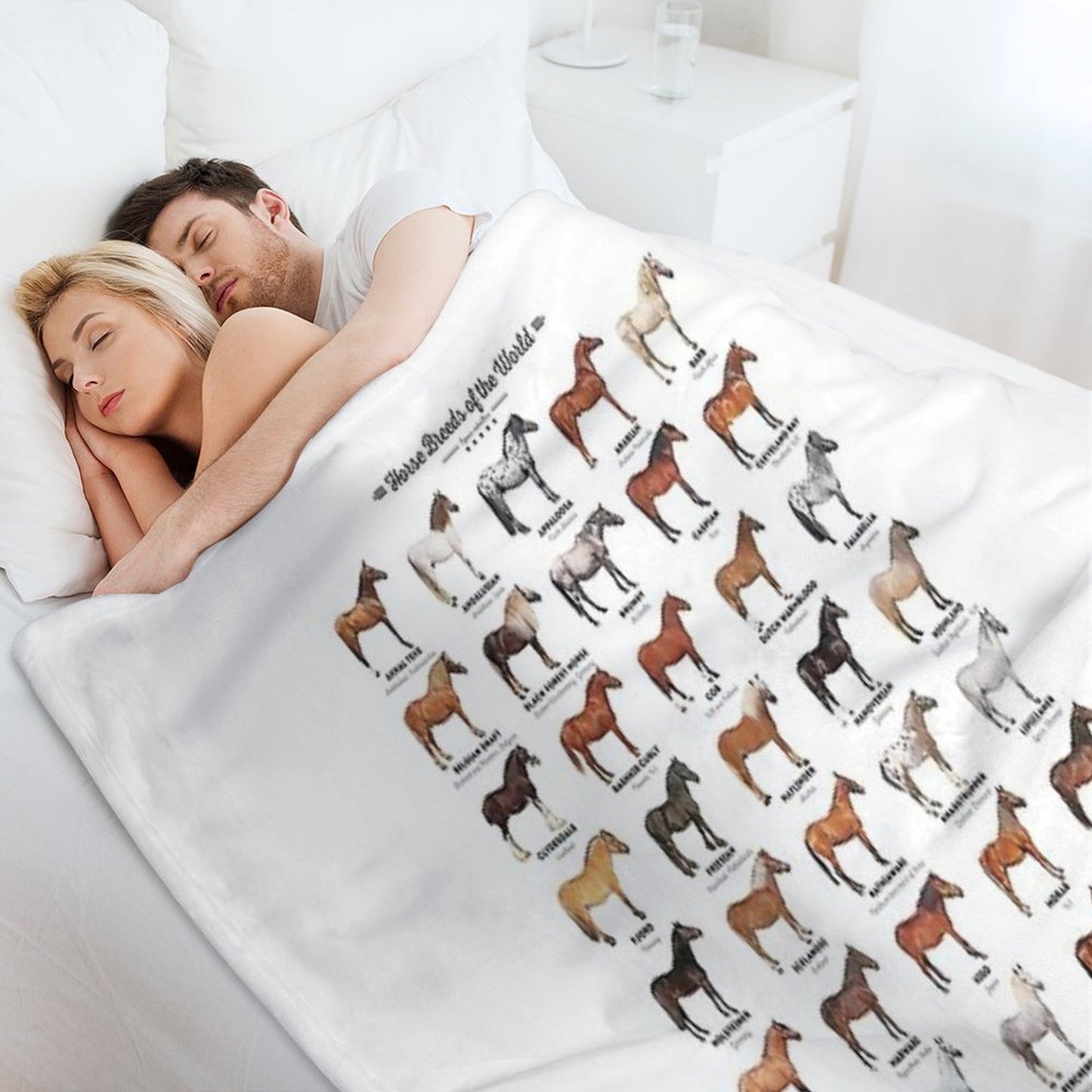 Horse Breeds Of The World Multi-functional Throw Blanket