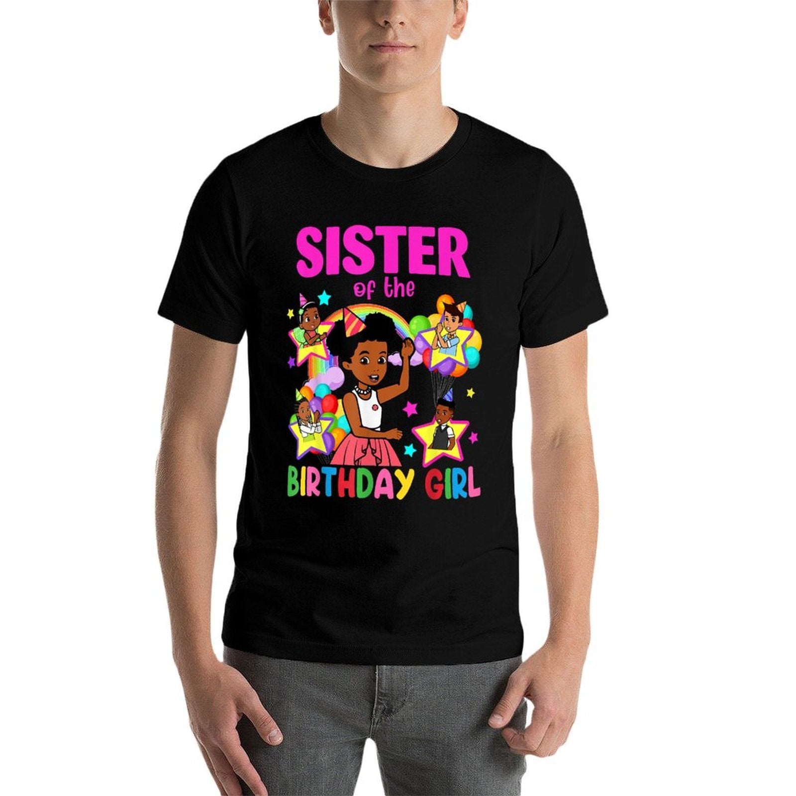 Sister Of Birthday Girl Gracie Birthday Dolls Girl Party  Stretchy T-Shirt