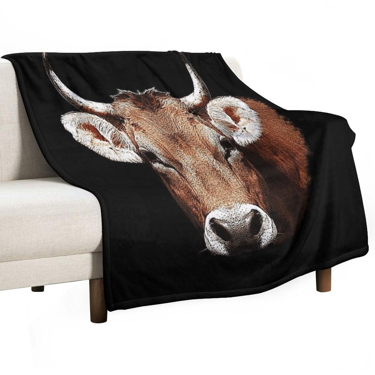 Cow Beige Rustic Country Animals Farm Animals Cute Animal Designs Girls Wrinkle-free Throw Blanket