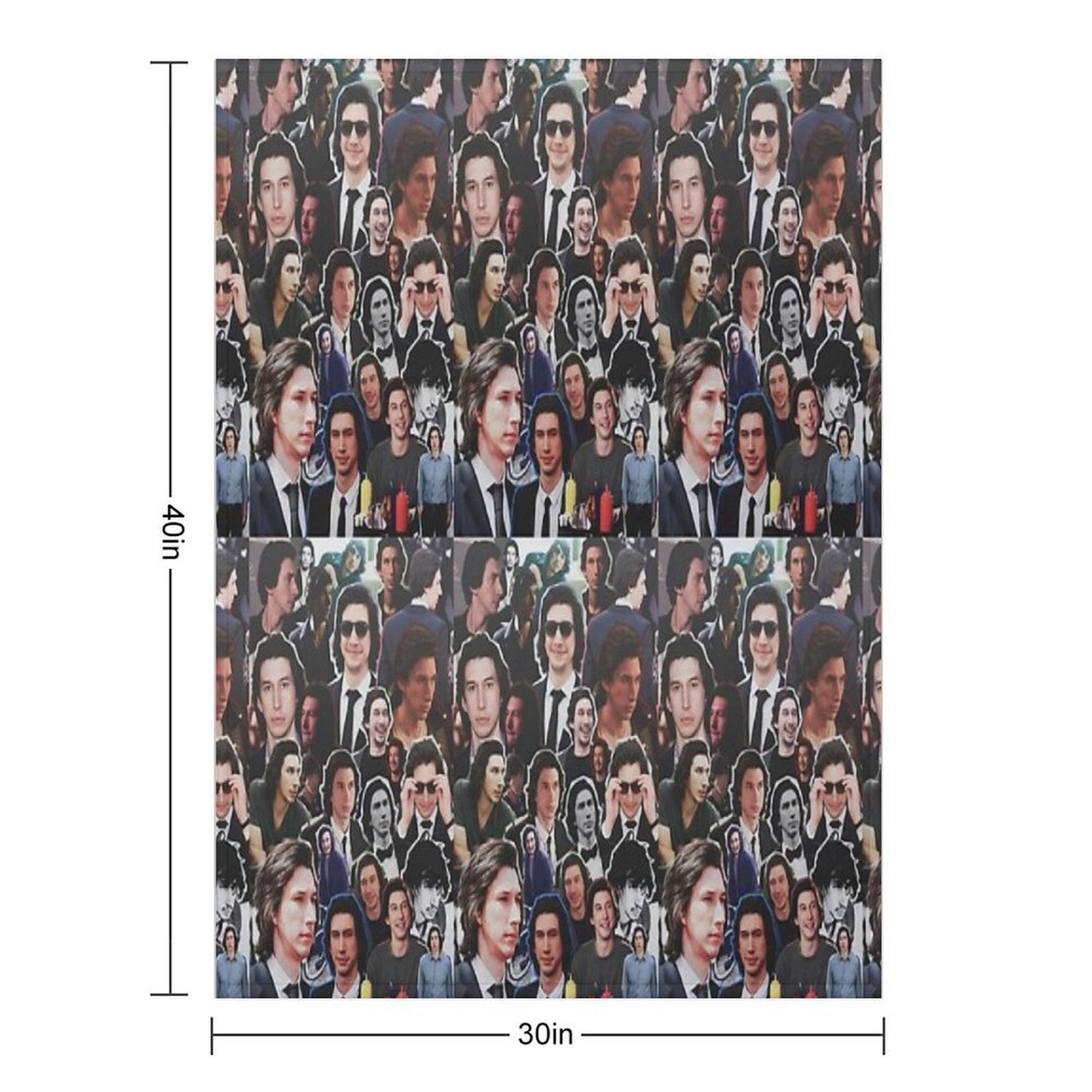 Assorted Adam Driver Collage Anti-pilling Throw Blanket