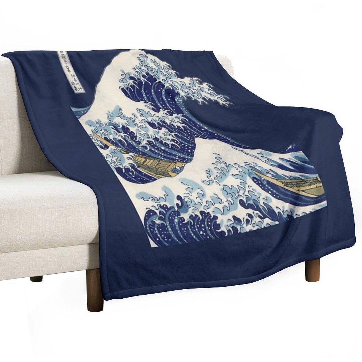 The Great Wave Off Kanagawa Transparent Compact Throw Blanket