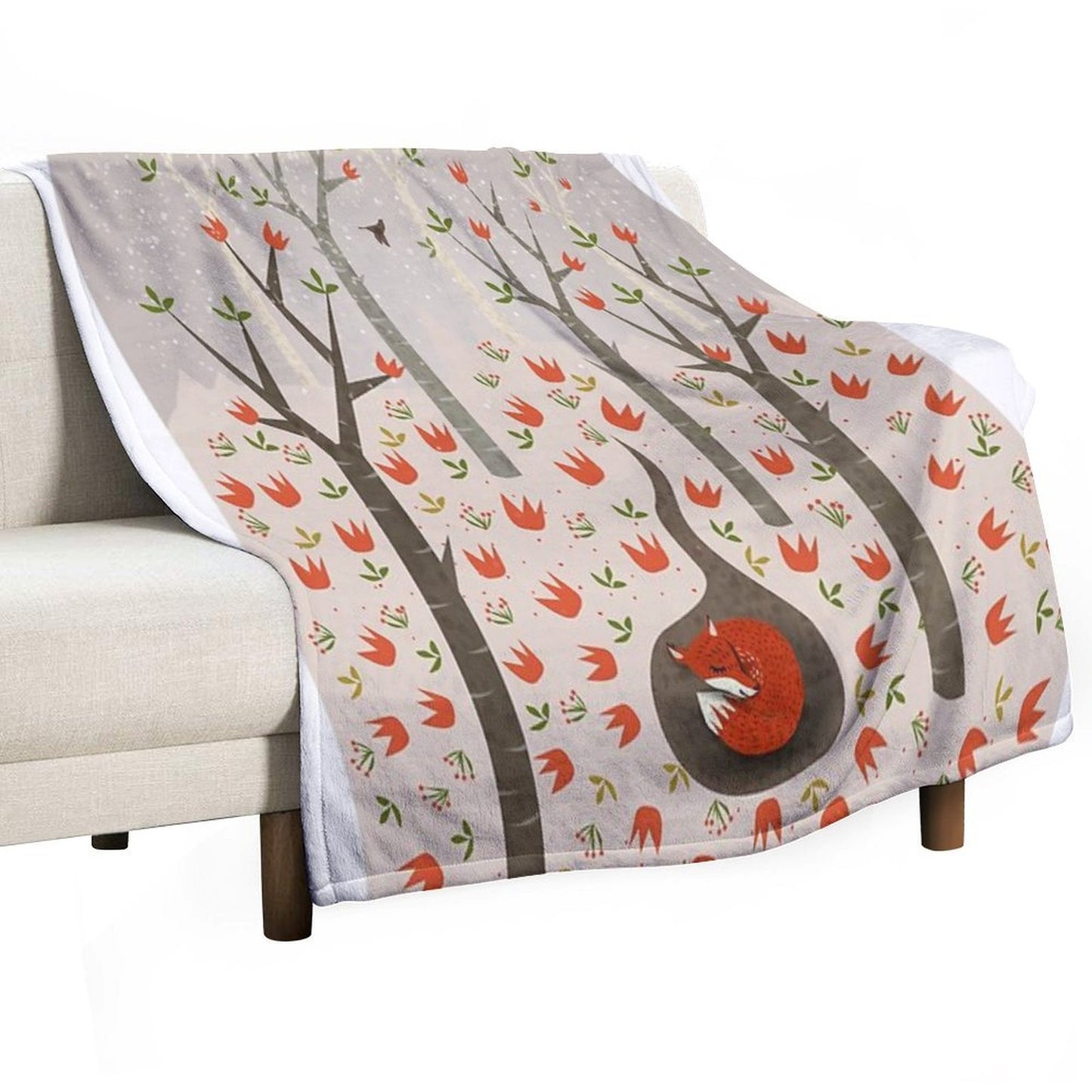Sleeping Fox Sustainable Throw Blanket