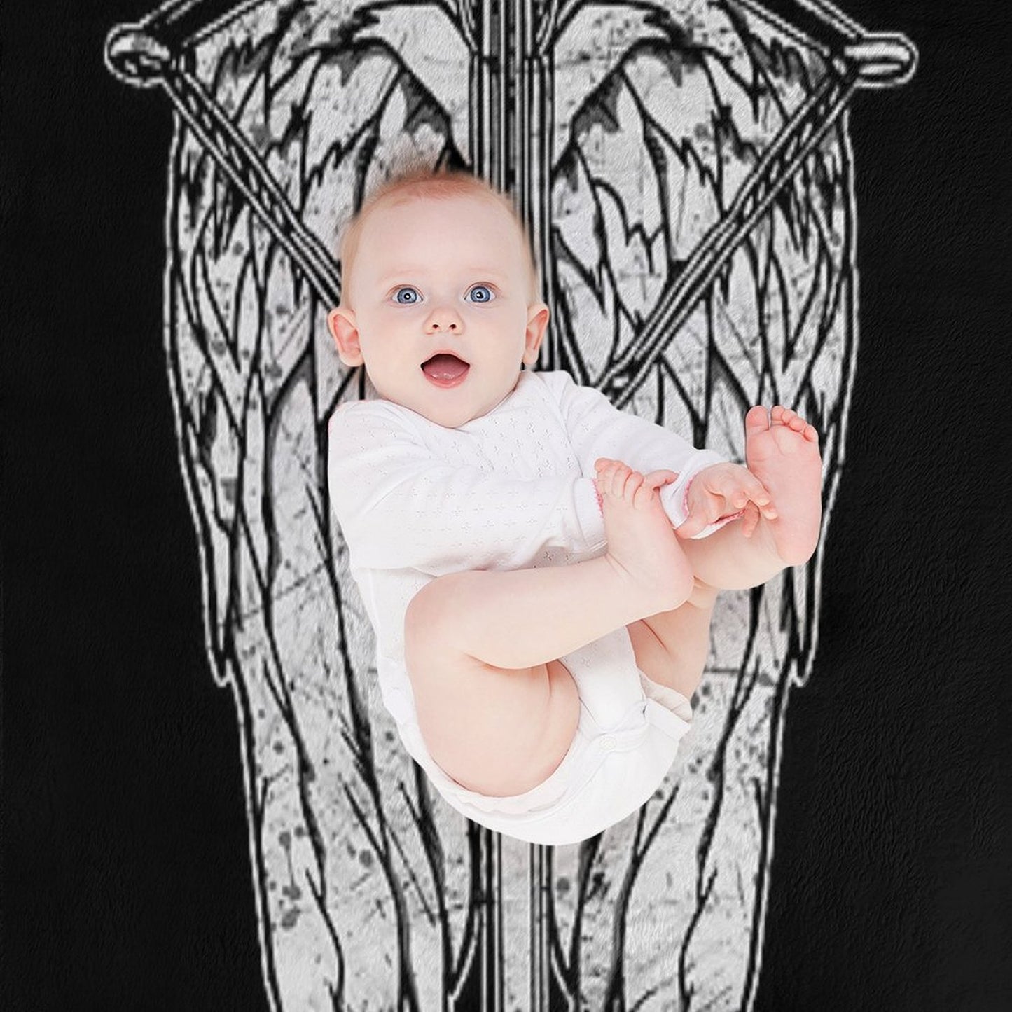 Angel Wings And Crossbow (Dirty) Compact Throw Blanket
