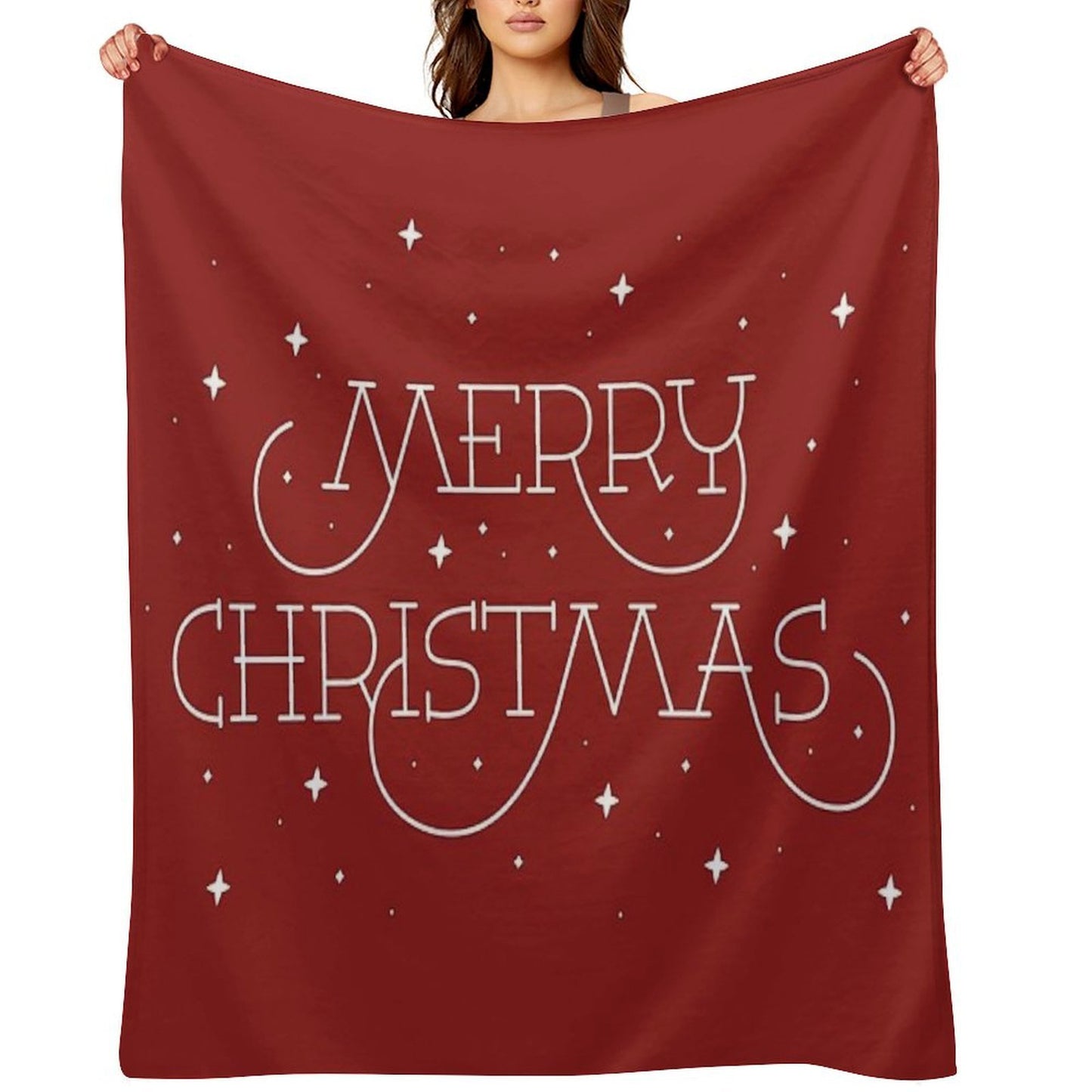 Merry Christmas Easy Care Throw Blanket