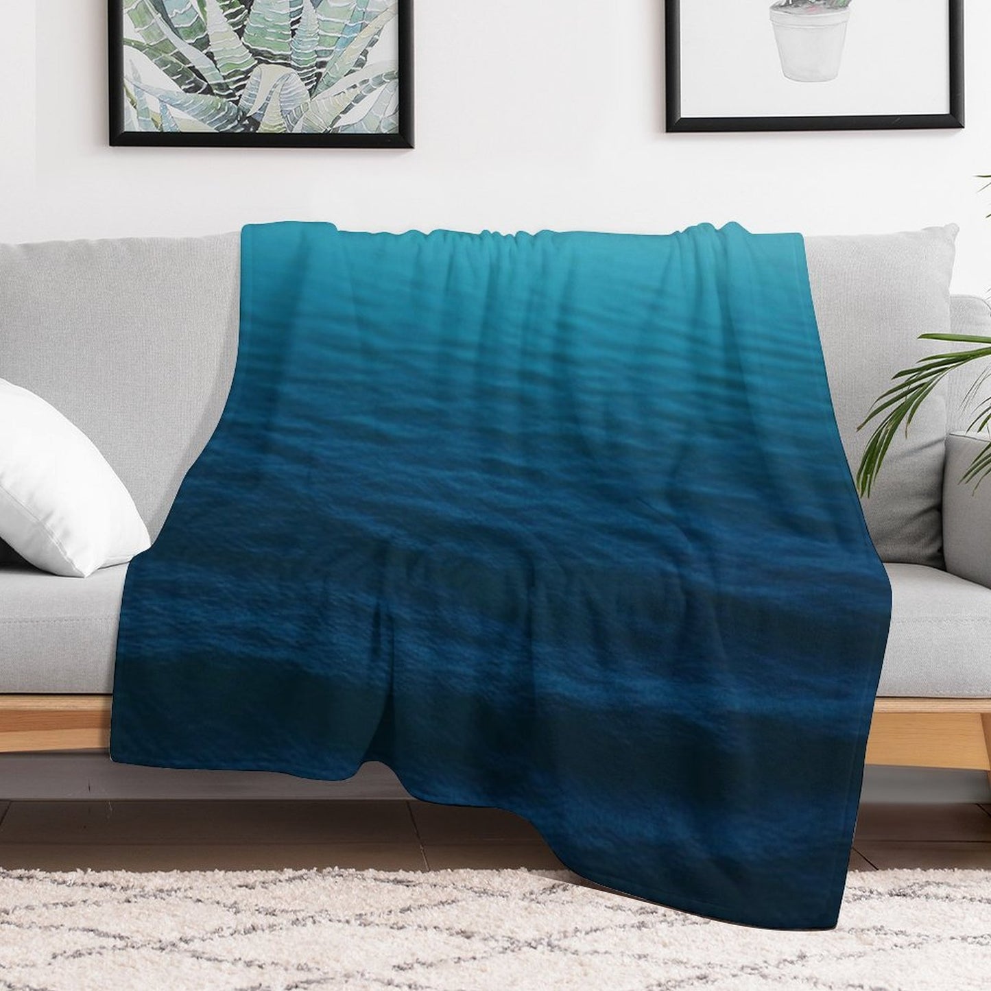 Deep Blue Velvety-soft Throw Blanket
