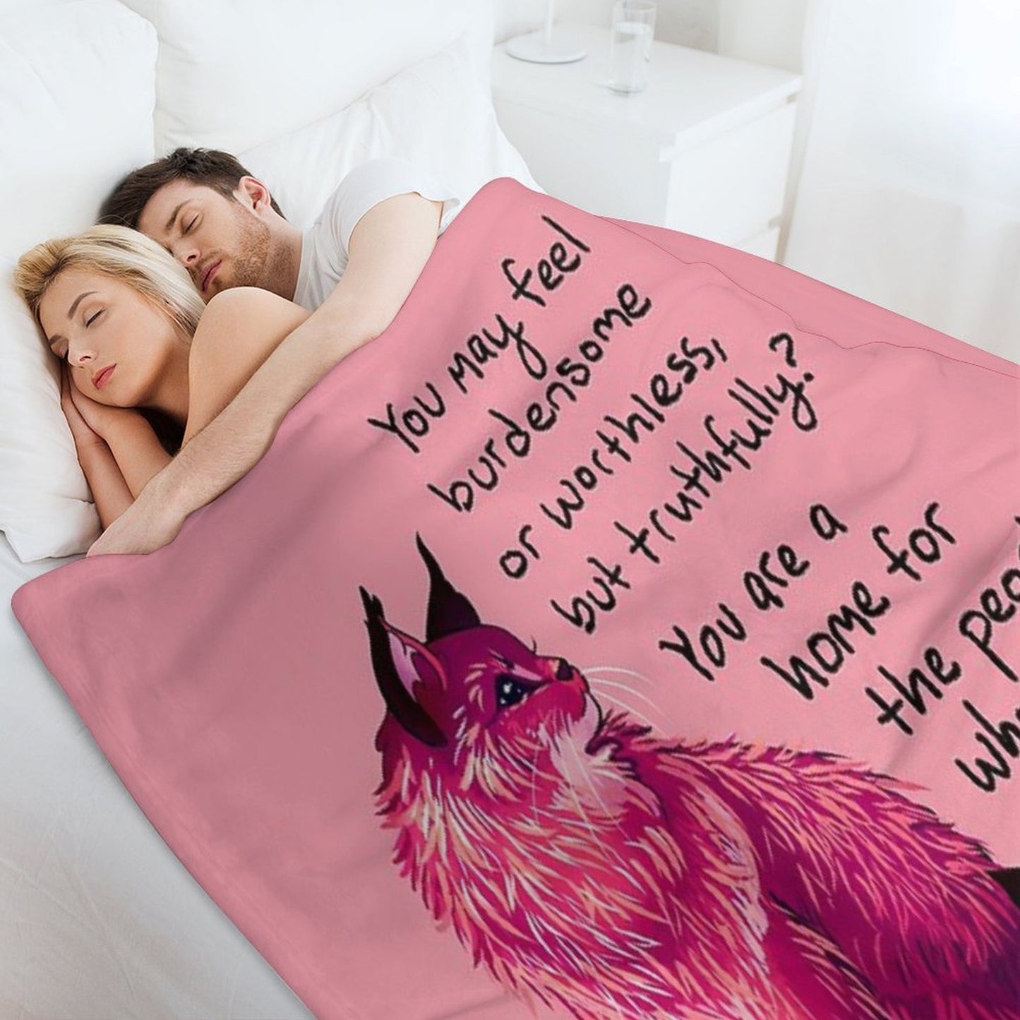 You Are A Home for The People Who Love You Norwegian Forest Cat Velvety-soft Throw Blanket