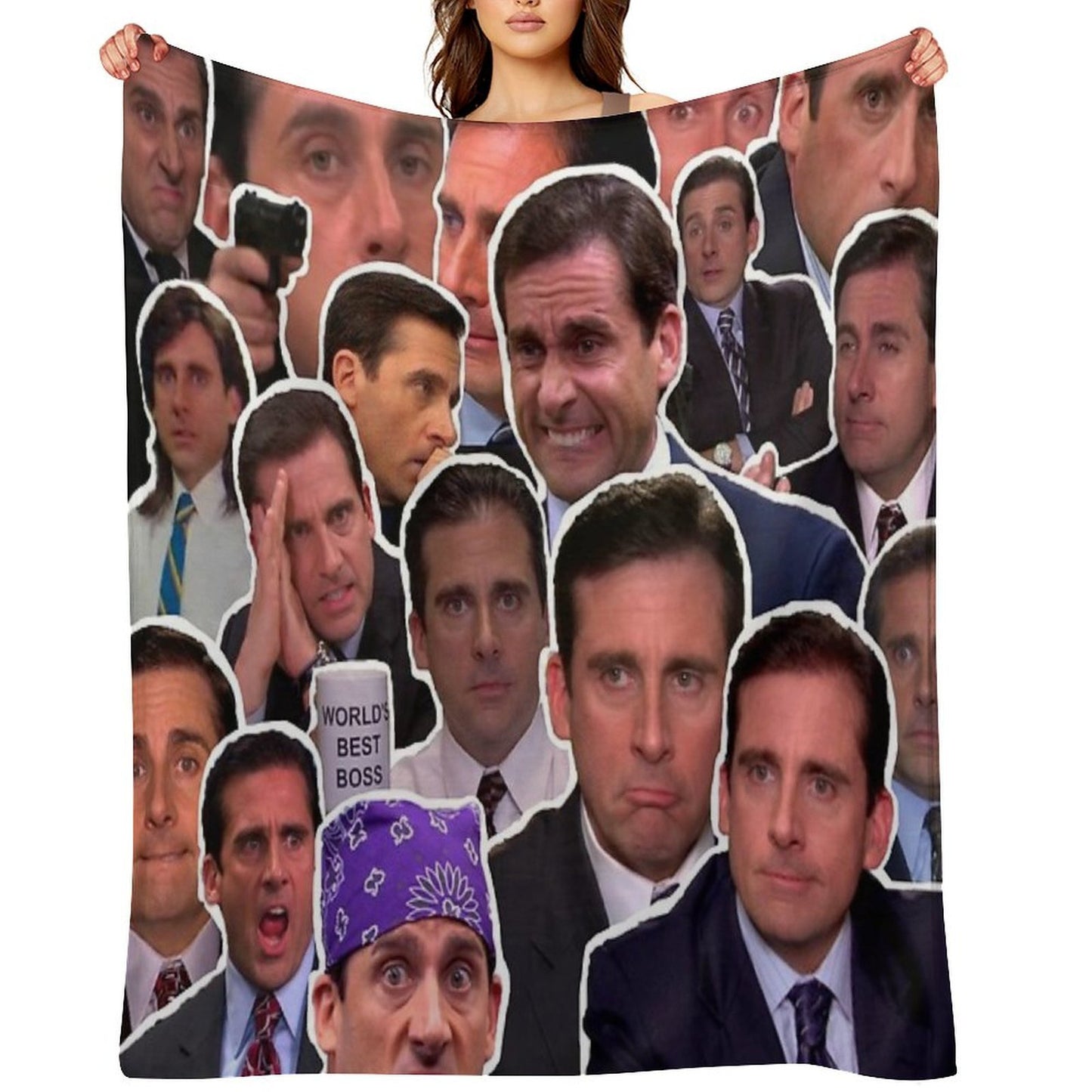 Michael Scott - The Office Collage Sustainable Throw Blanket