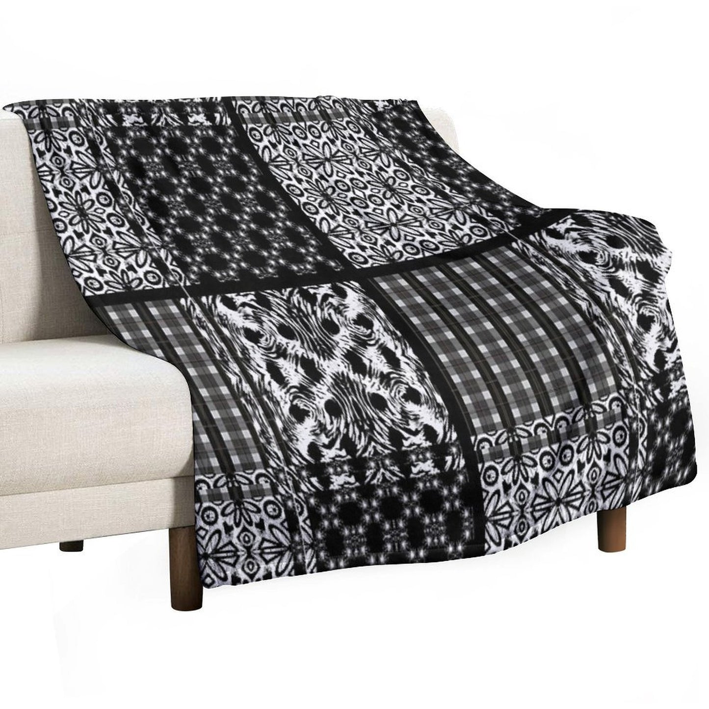 Mixed Black And White Pattern Gift-ready Throw Blanket