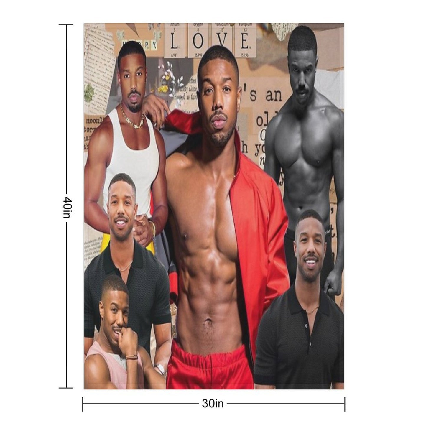 Michael B. Jordan Photo Collage Comfort Throw Blanket