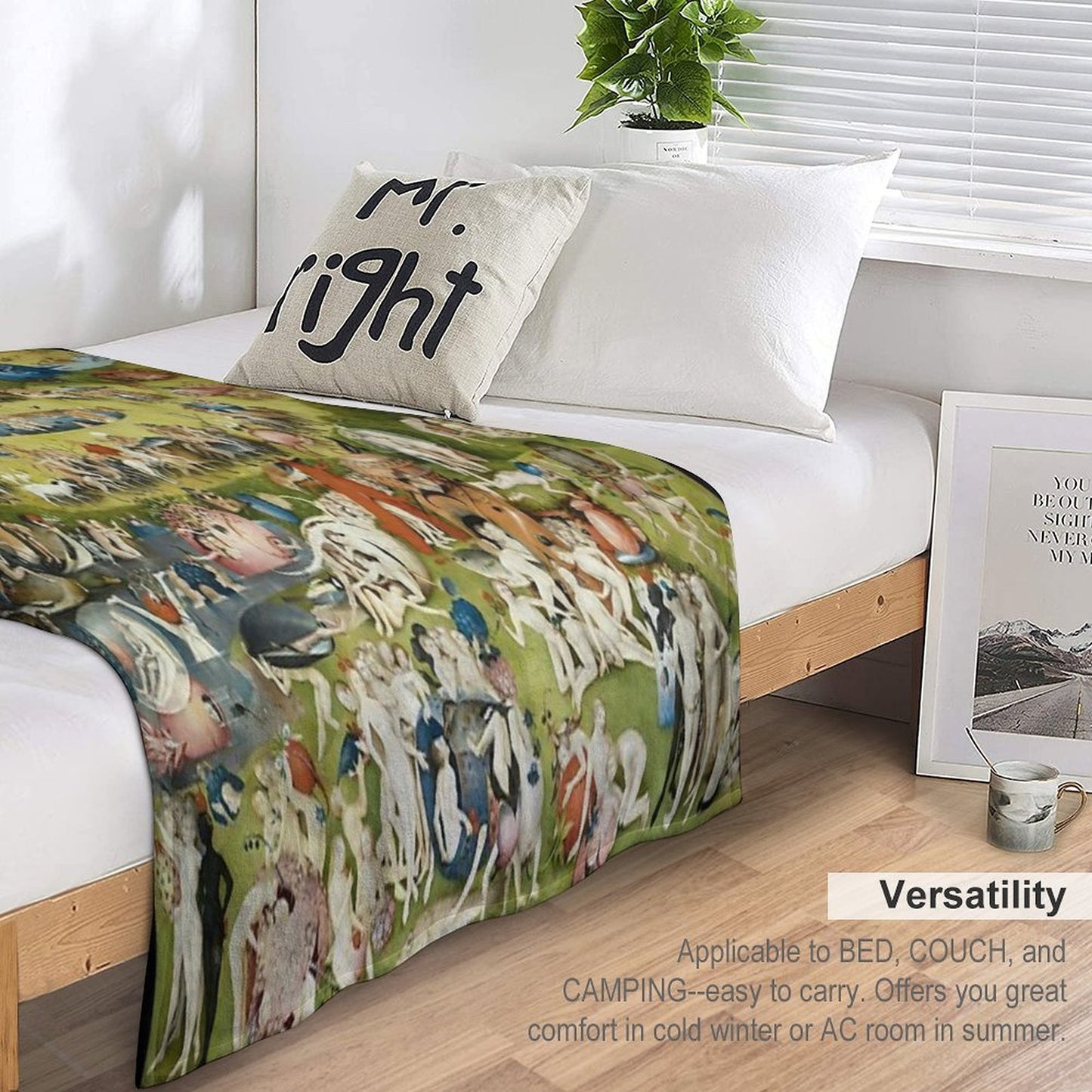 The Garden of Earthly Delights Full Image Sustainable Throw Blanket