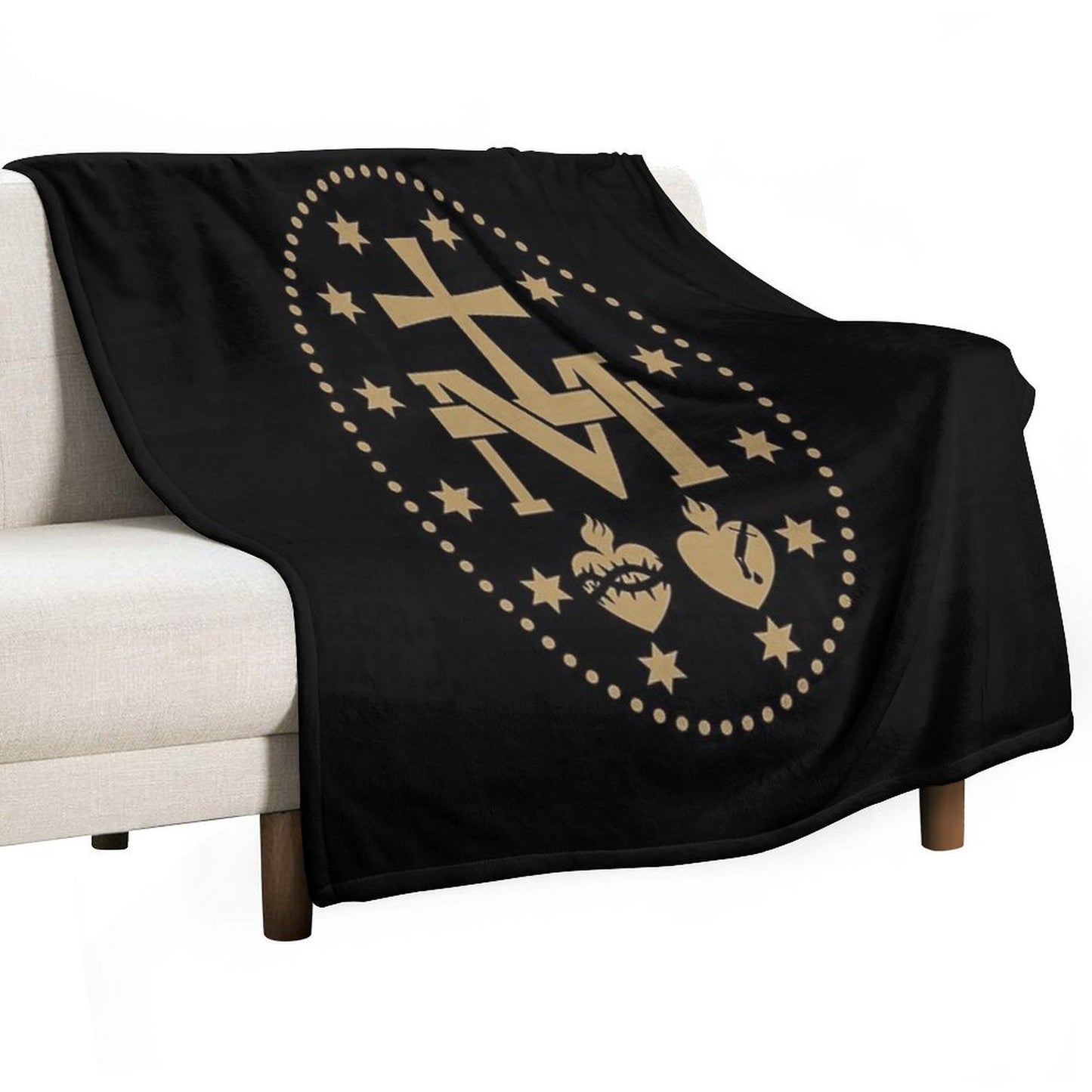 Miraculous Medal Virgin Mary Plush Throw Blanket