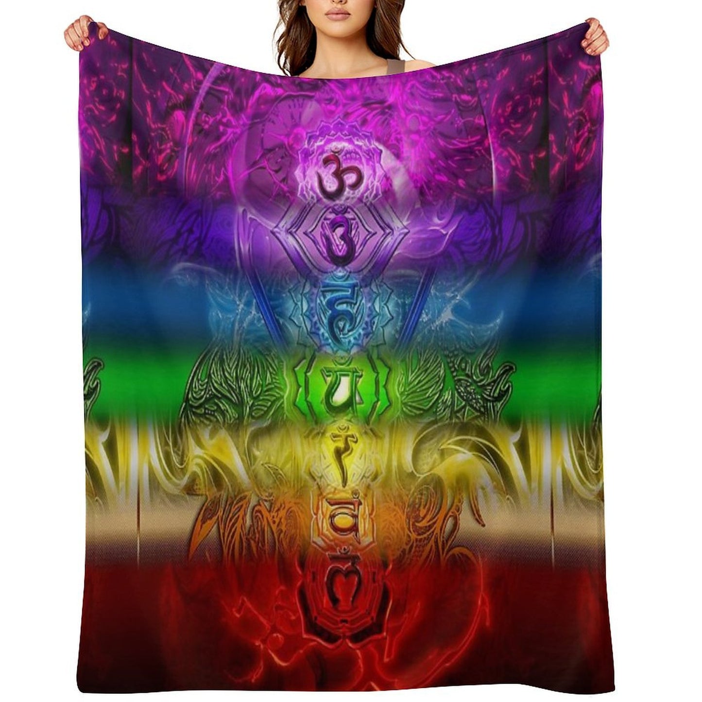 Zen Doodle Chakra Compact Throw Blanket