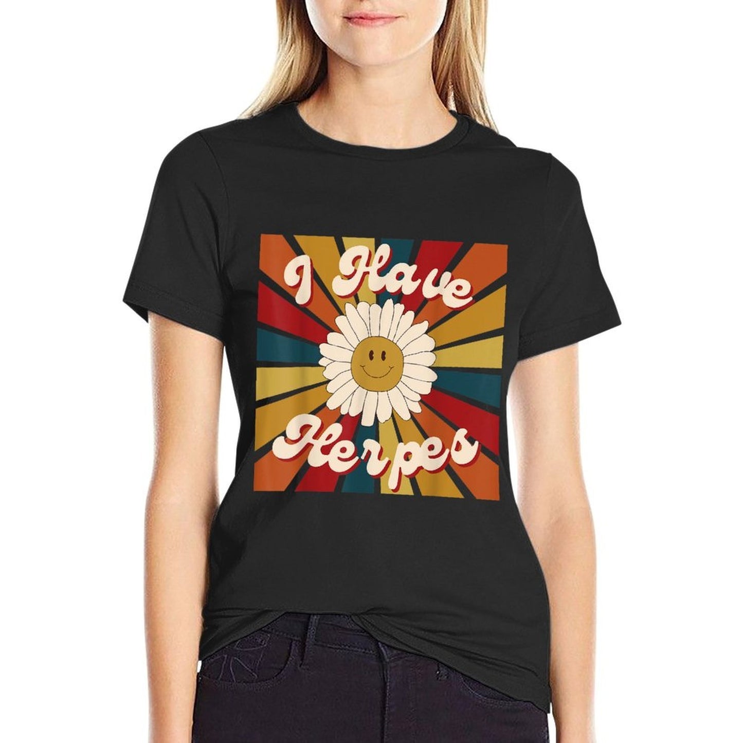 I Have Herpes Funny Retro Offensive Inappropriate Meme Affordable Price T-Shirt