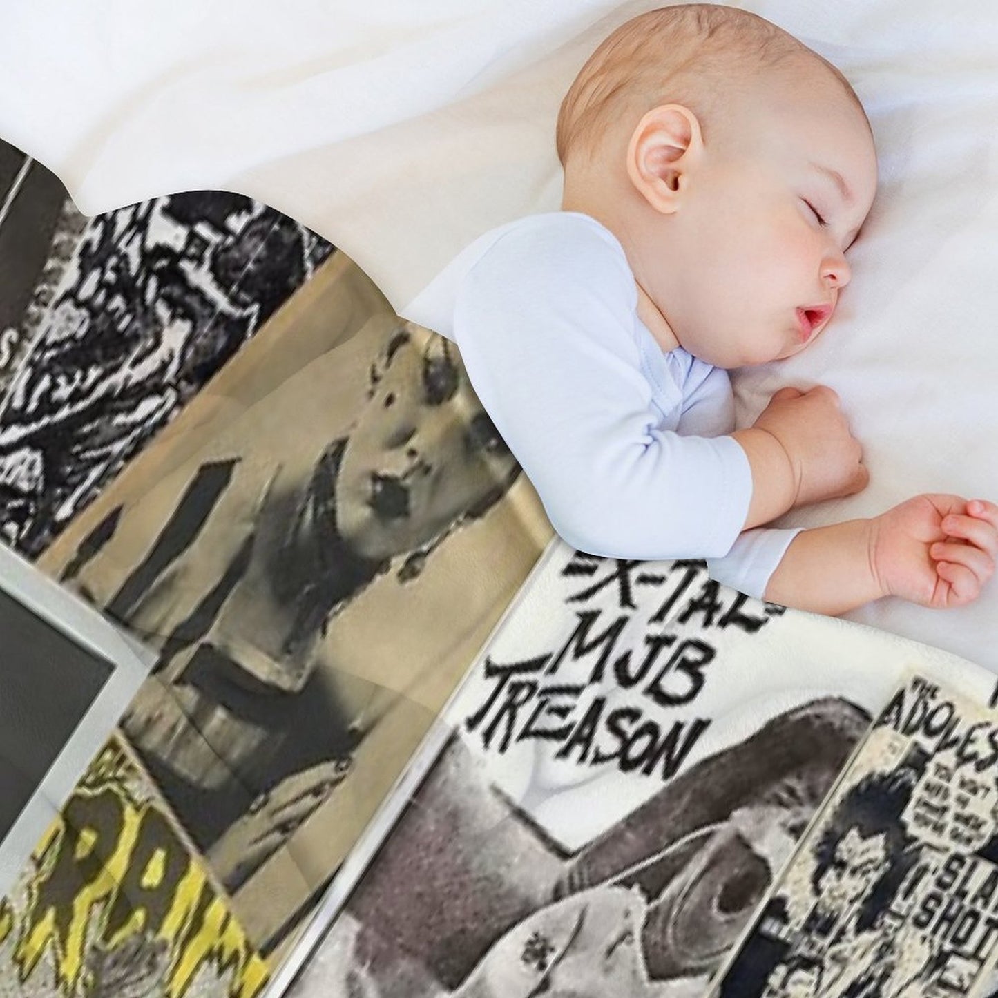Punk Rock Music Flyers Collage Quick-dry Throw Blanket