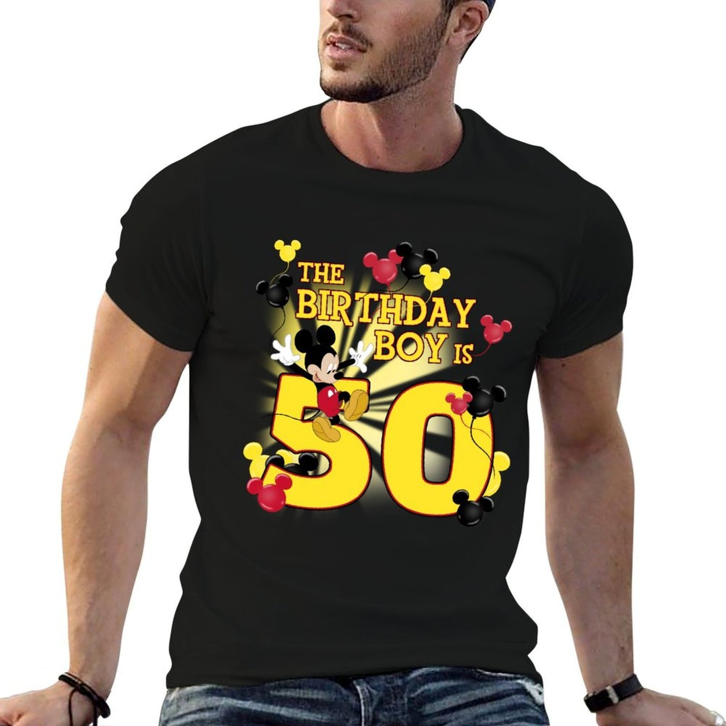 Disney Mickey And Friends Mickey 50th Birthday Boy Quick-drying T-Shirt
