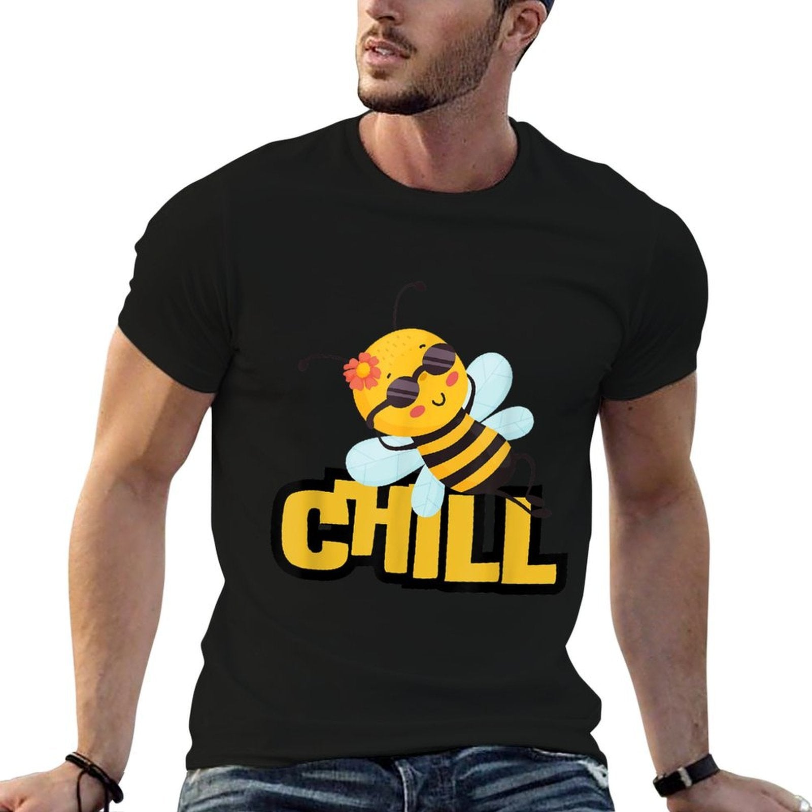 Funny Bee Chill Bee Lover Beekeeping Cute  Slim-fit Cut T-Shirt
