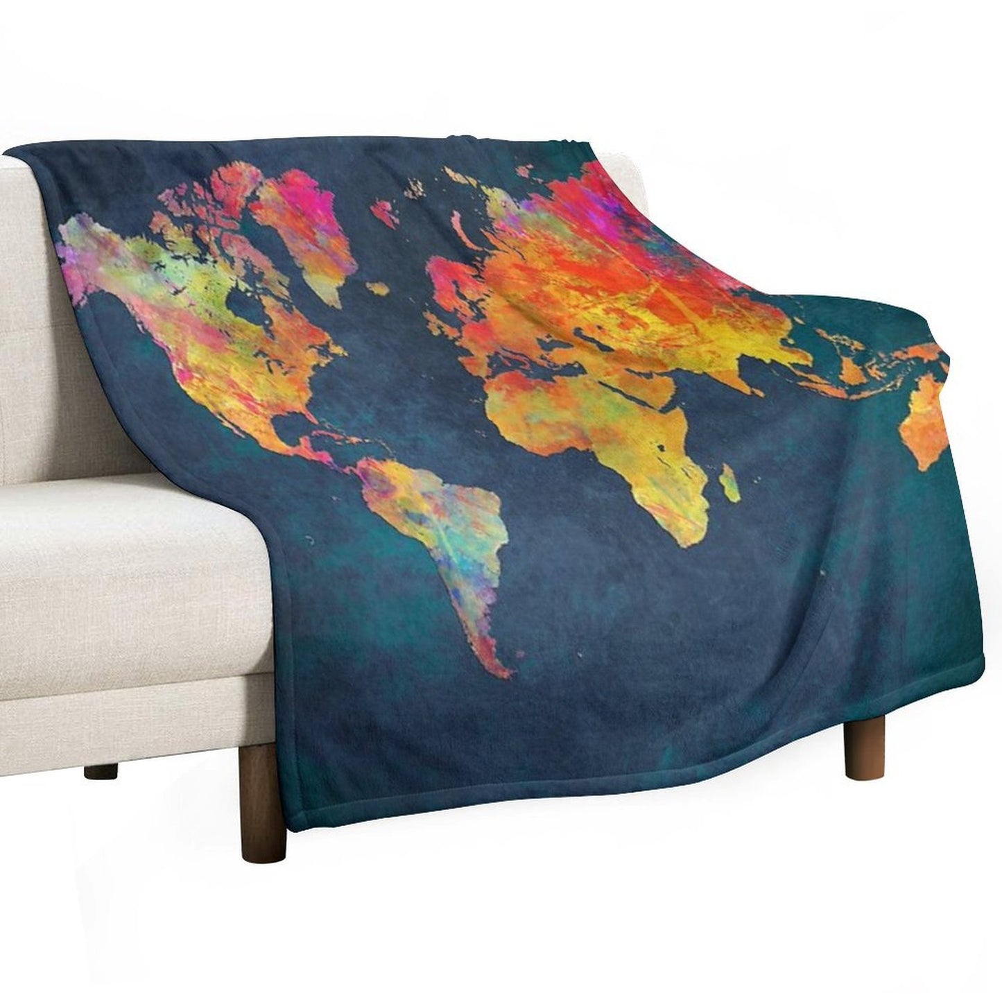 World Map Gift-ready Throw Blanket