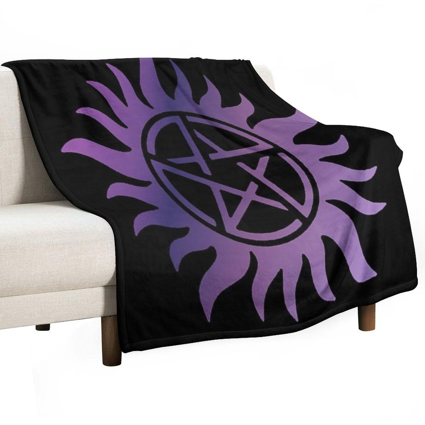 Purple Pentacle Black Comfort Throw Blanket