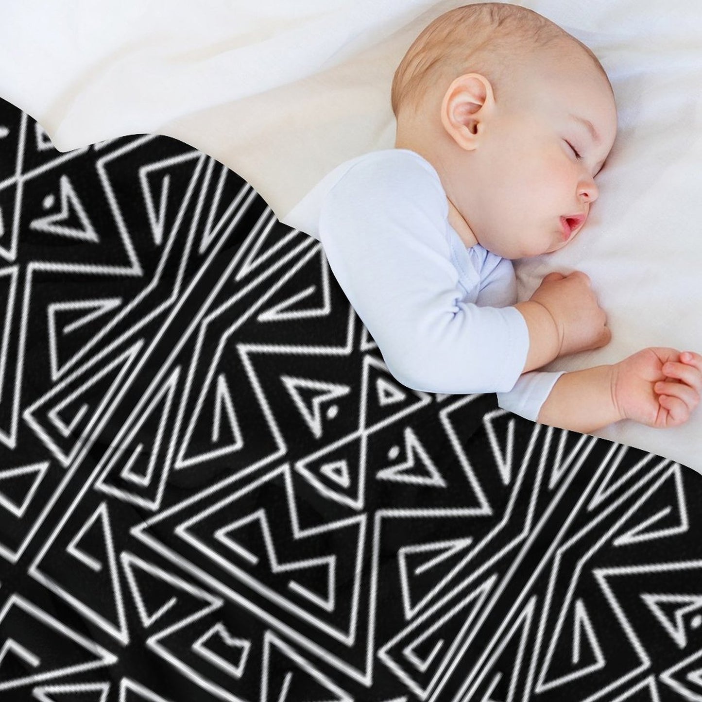 Zanzibar - Geometric Abstract in Black And White Travel-friendly Throw Blanket