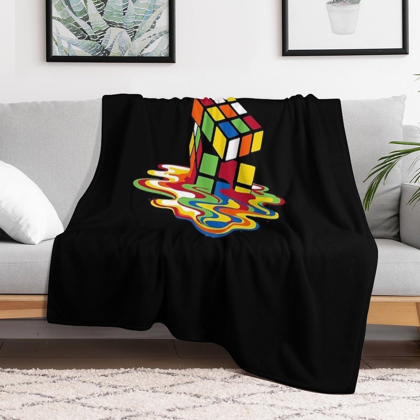 Rubick's Cube Sustainable Throw Blanket