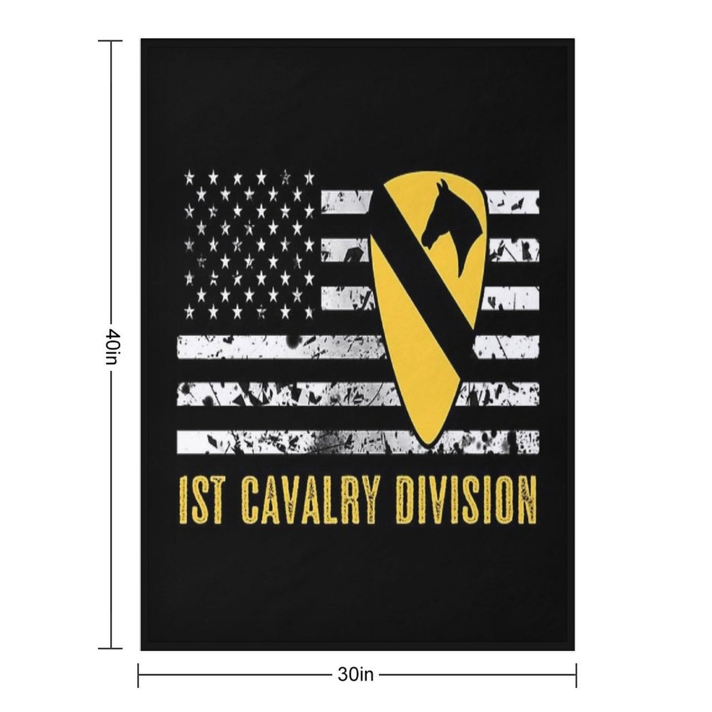 1st Cavalry Division (Distressed Flag) Gift-ready Throw Blanket