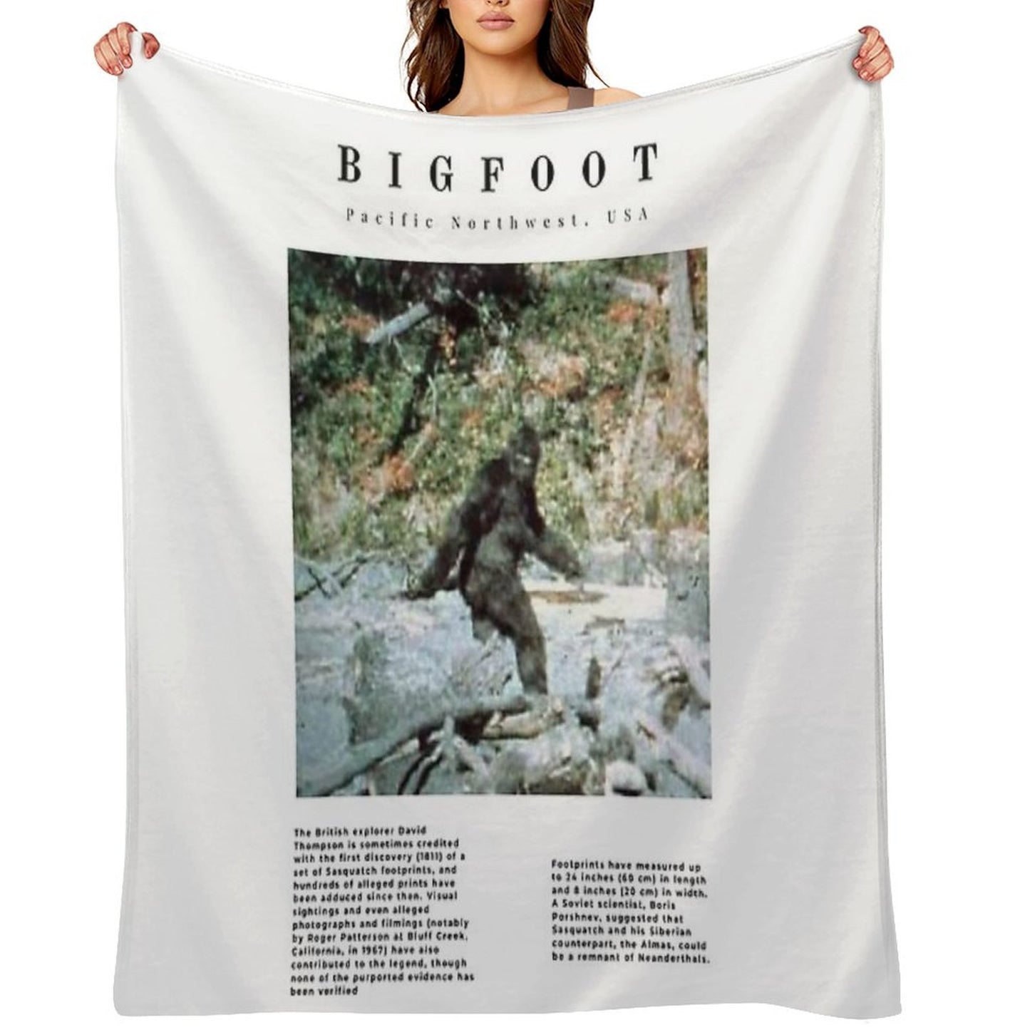 Minimalist Cryptids Bigfoot Eco-conscious Throw Blanket
