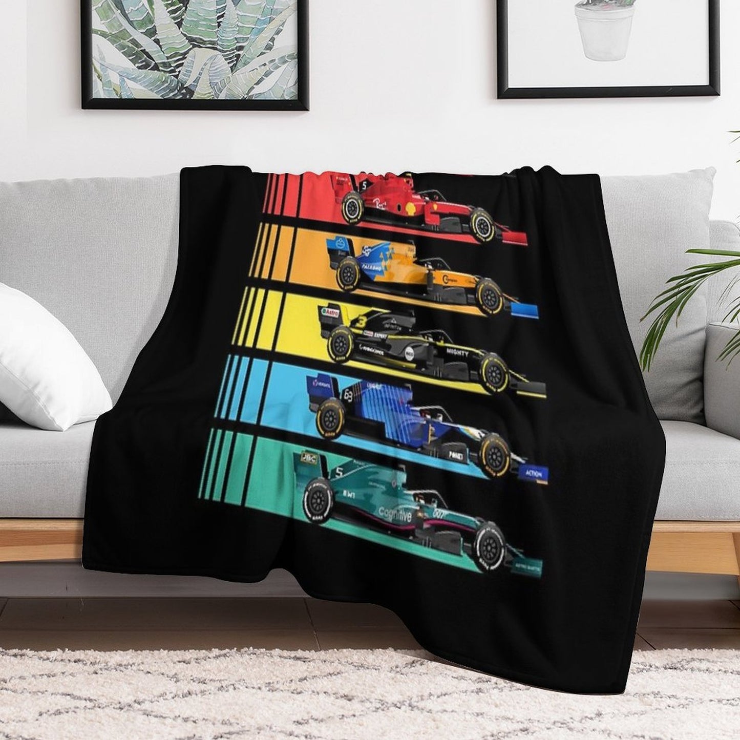 Formula Racing Cars 2023 Machine-washable Throw Blanket