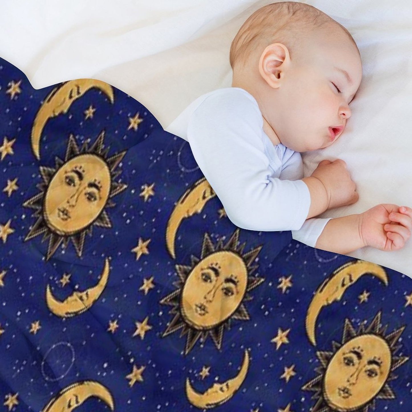 Vintage Moon And Sun Stars Celestial Eco-conscious Throw Blanket