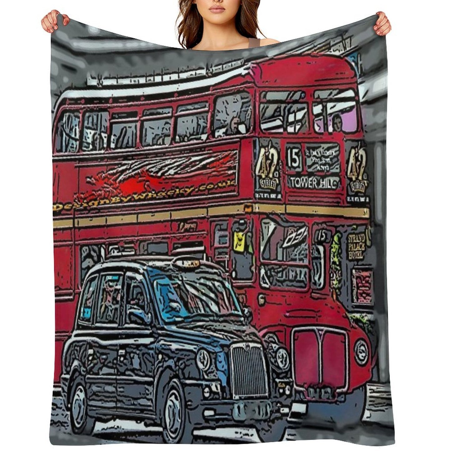 London Bus And Cab Multi-functional Throw Blanket