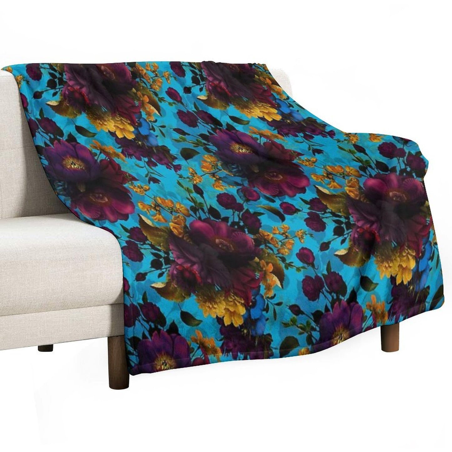 Moody Florals - Mystic Botanical Night Garden 13 Nightgarden Anti-pilling Throw Blanket