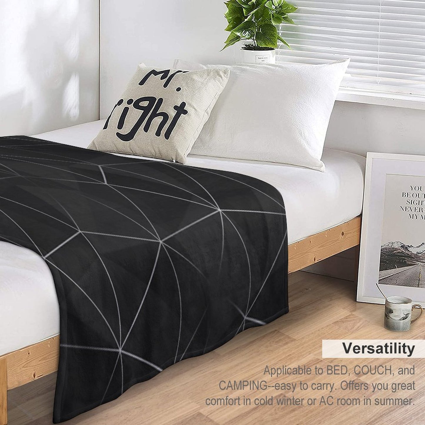 Kintsugi - Silver Mesh Comfort Throw Blanket