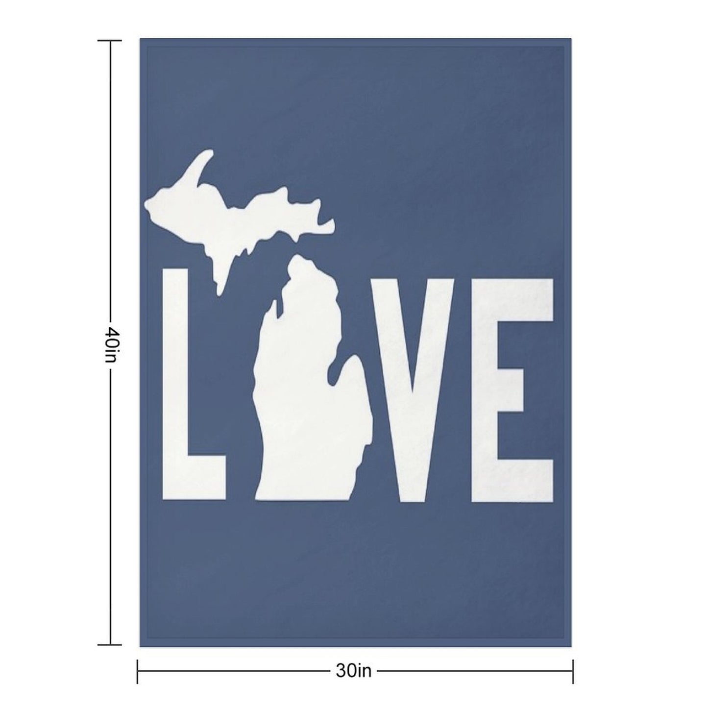 Michigan Love - All White Wrinkle-free Throw Blanket