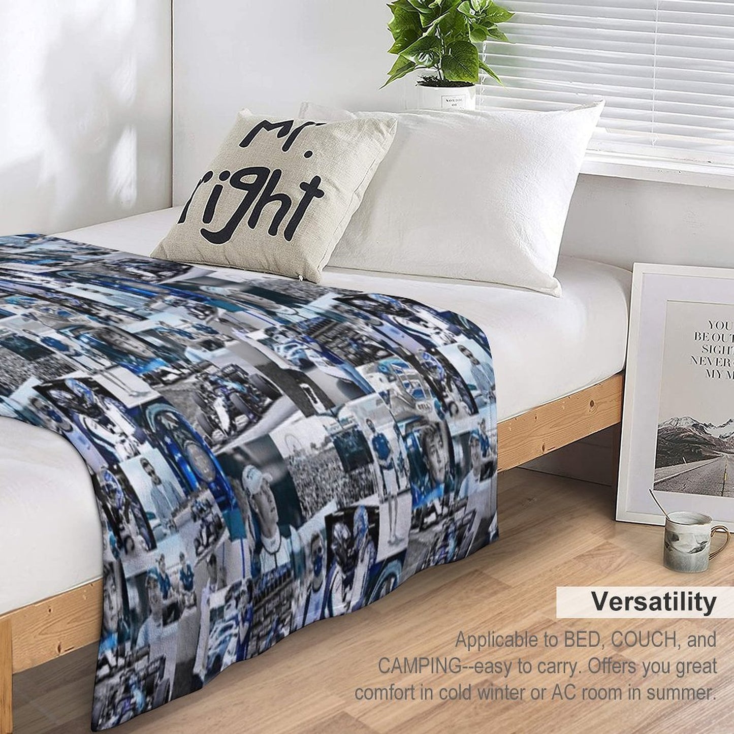 George Russle Williams Racing Collage Machine-washable Throw Blanket