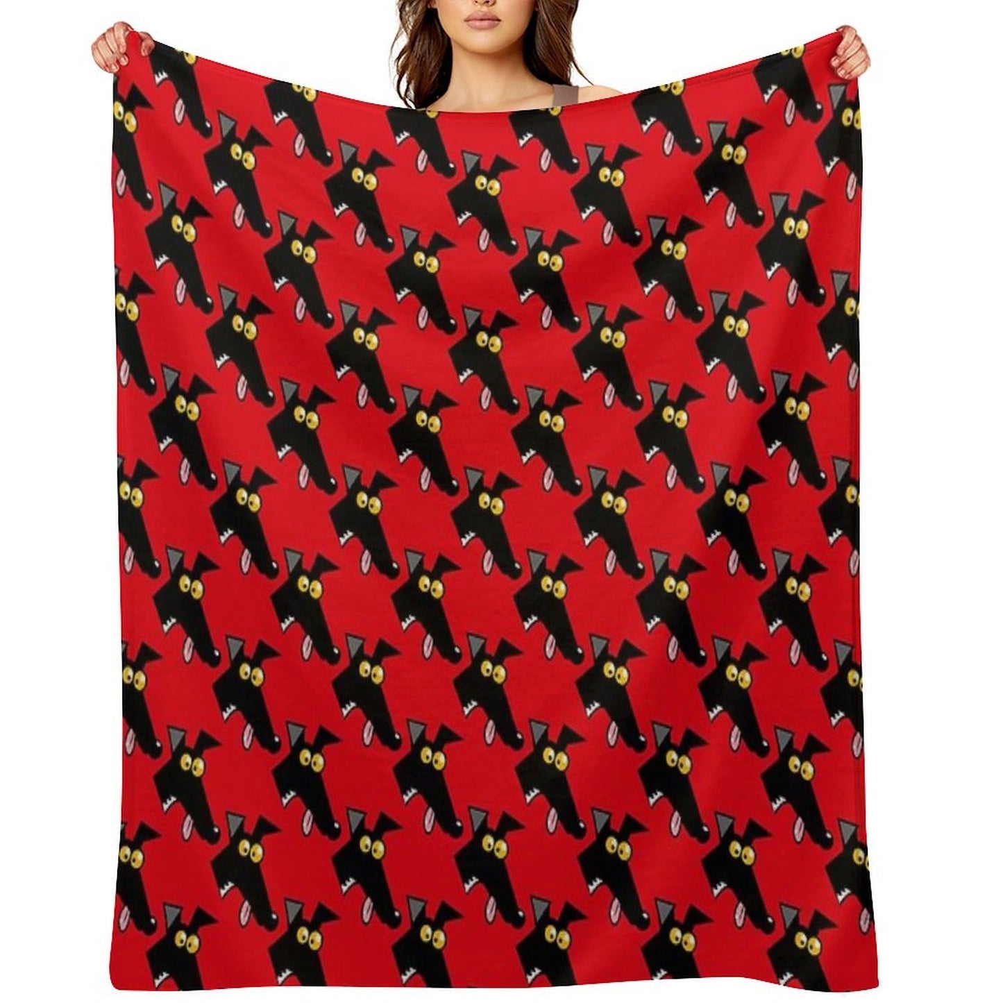 Seamless Derp Red Sustainable Throw Blanket