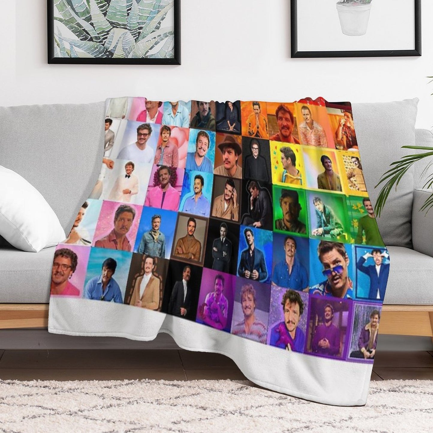 Pedro Pascal As The Progress Pride Flag Comfort Throw Blanket