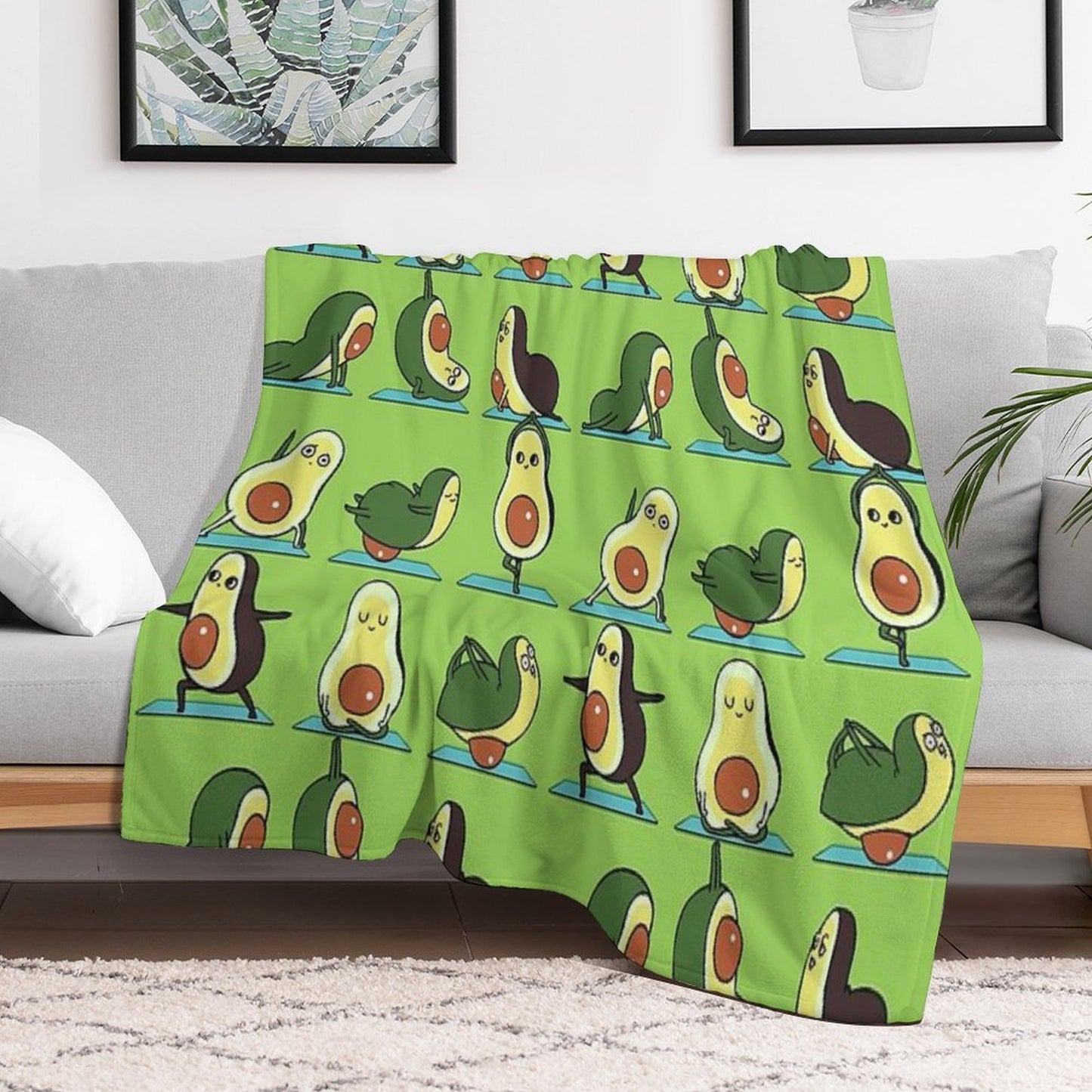 Avocado Yoga Wrinkle-free Throw Blanket