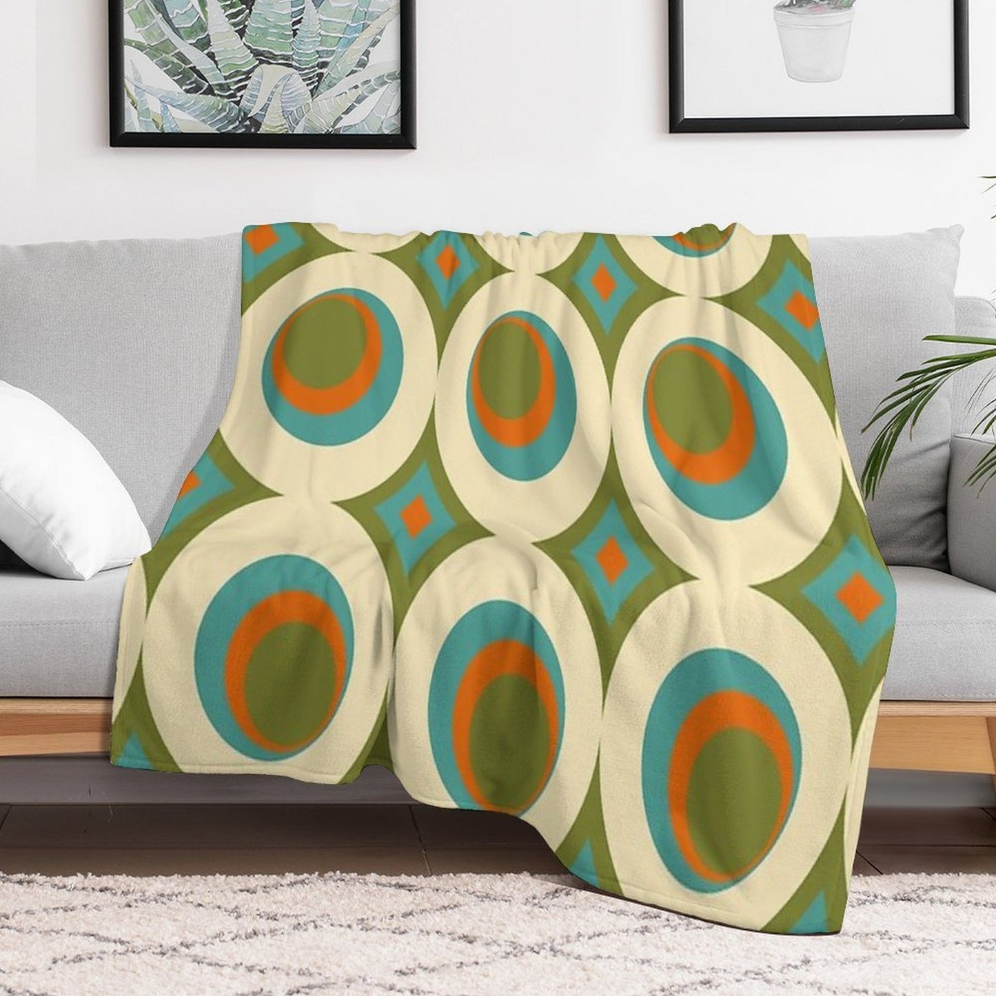 Mid-Century Modern Funk 2 Travel-friendly Throw Blanket