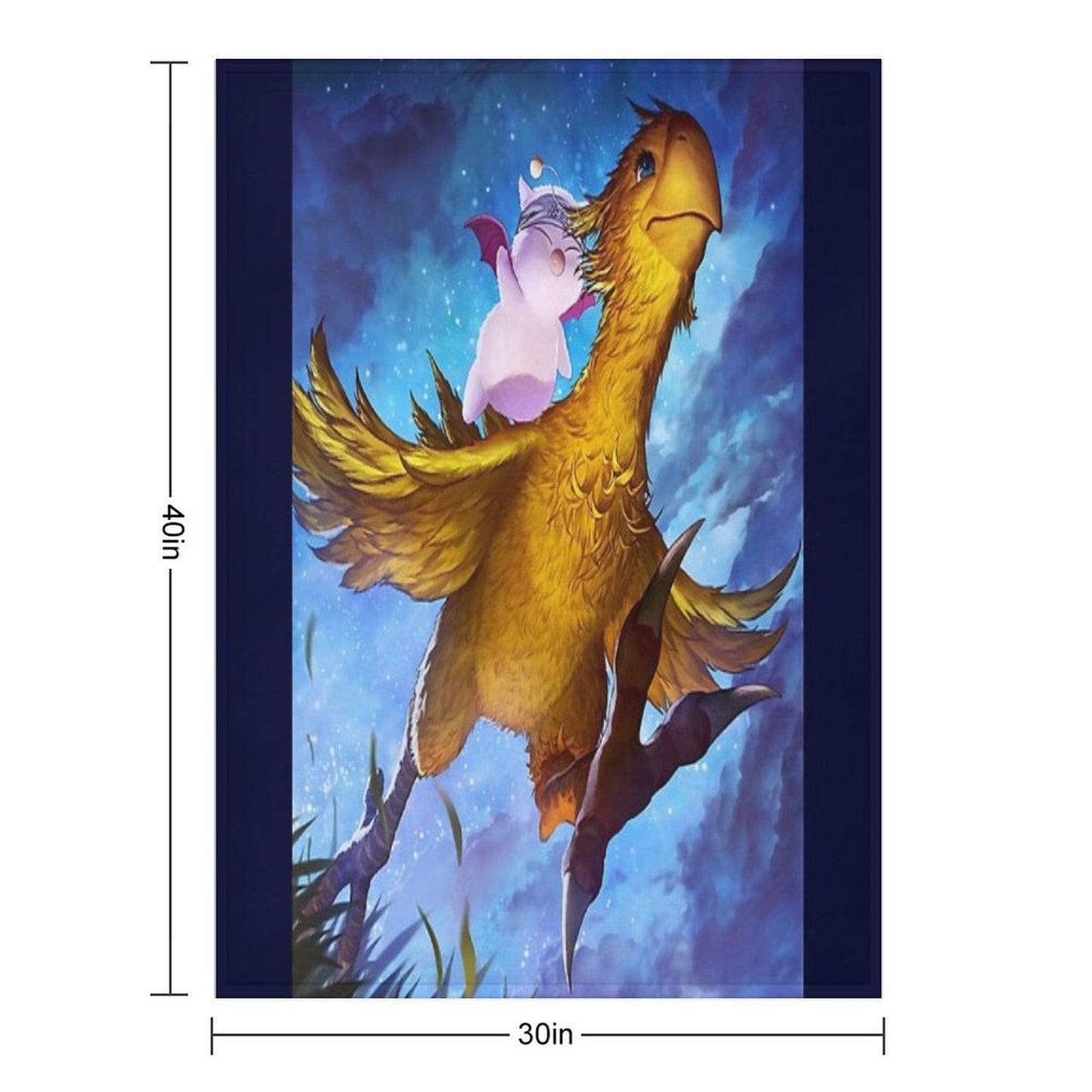 Chocobo & Mogry Easy Care Throw Blanket