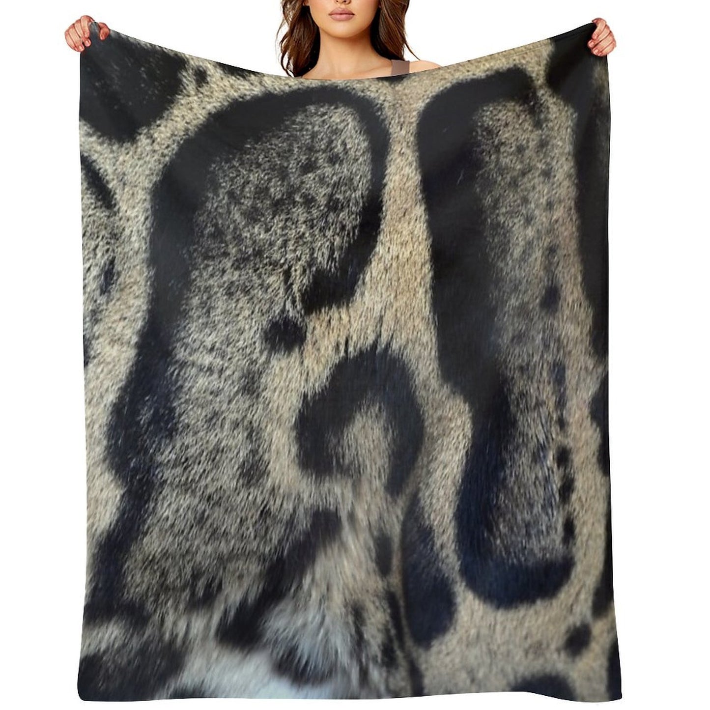 Clouded Leopard Print Velvety-soft Throw Blanket
